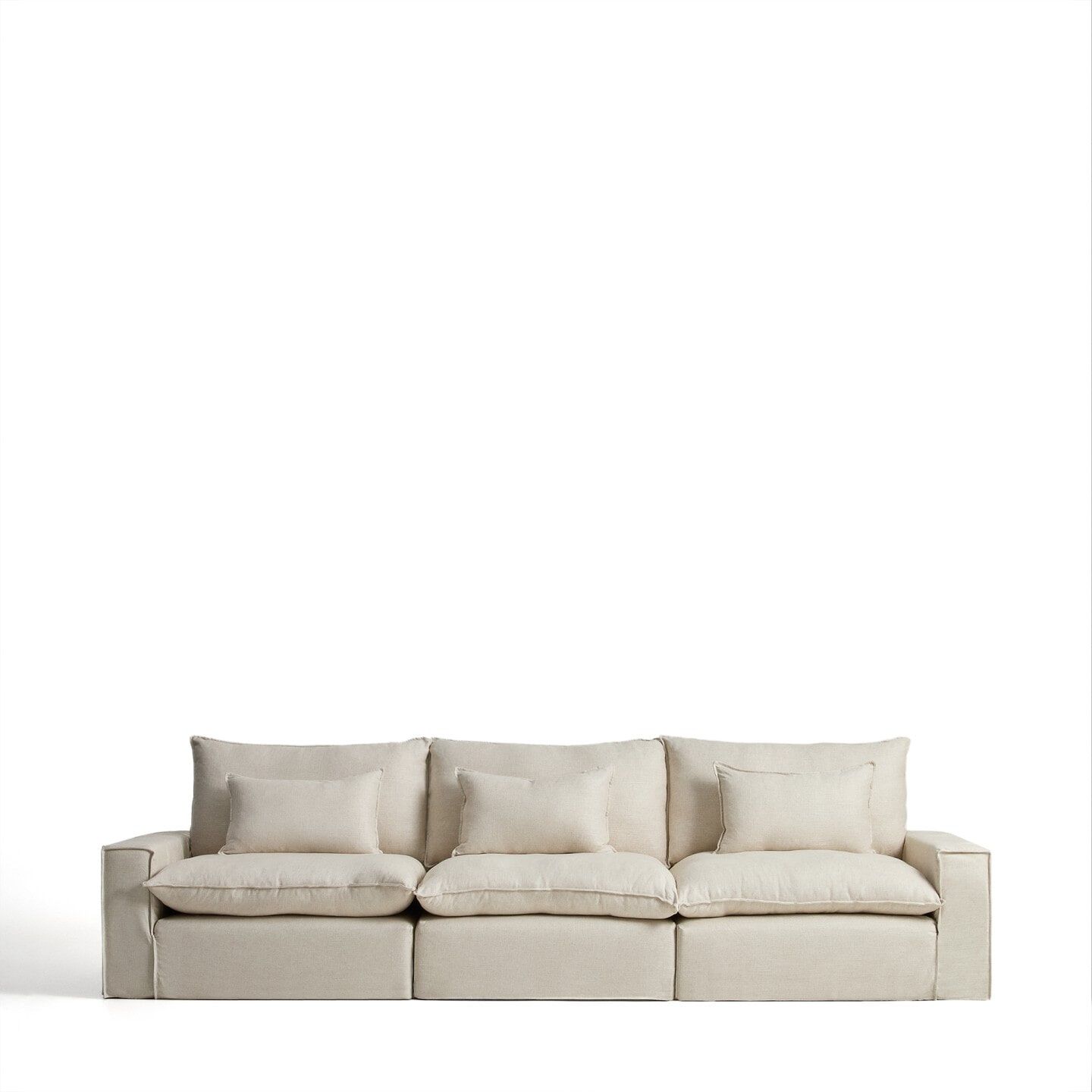 Kave Home Anarela 5‑zitsbank in linnen – 370 cm comfort in zacht beige
