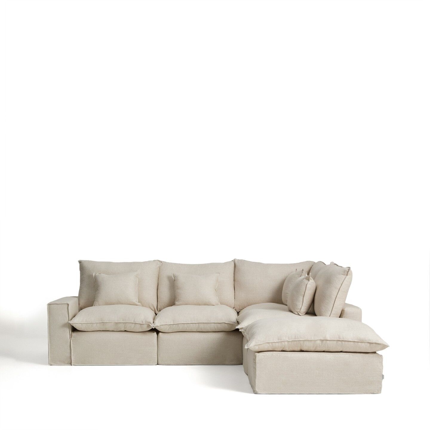 Kave Home Anarela Hoekbank 4‑zit rechts – Beige, 307 cm modulair comfort
