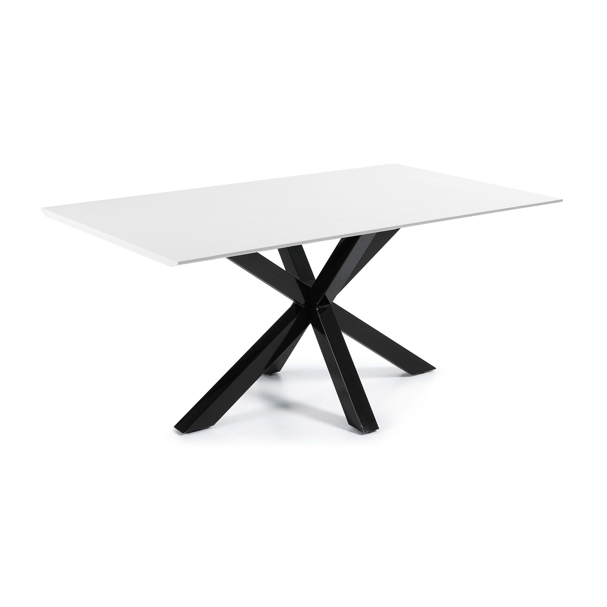 Kave Home Argo eettafel 160 × 90 cm – strak zwart‑wit design voor elke eetkamer