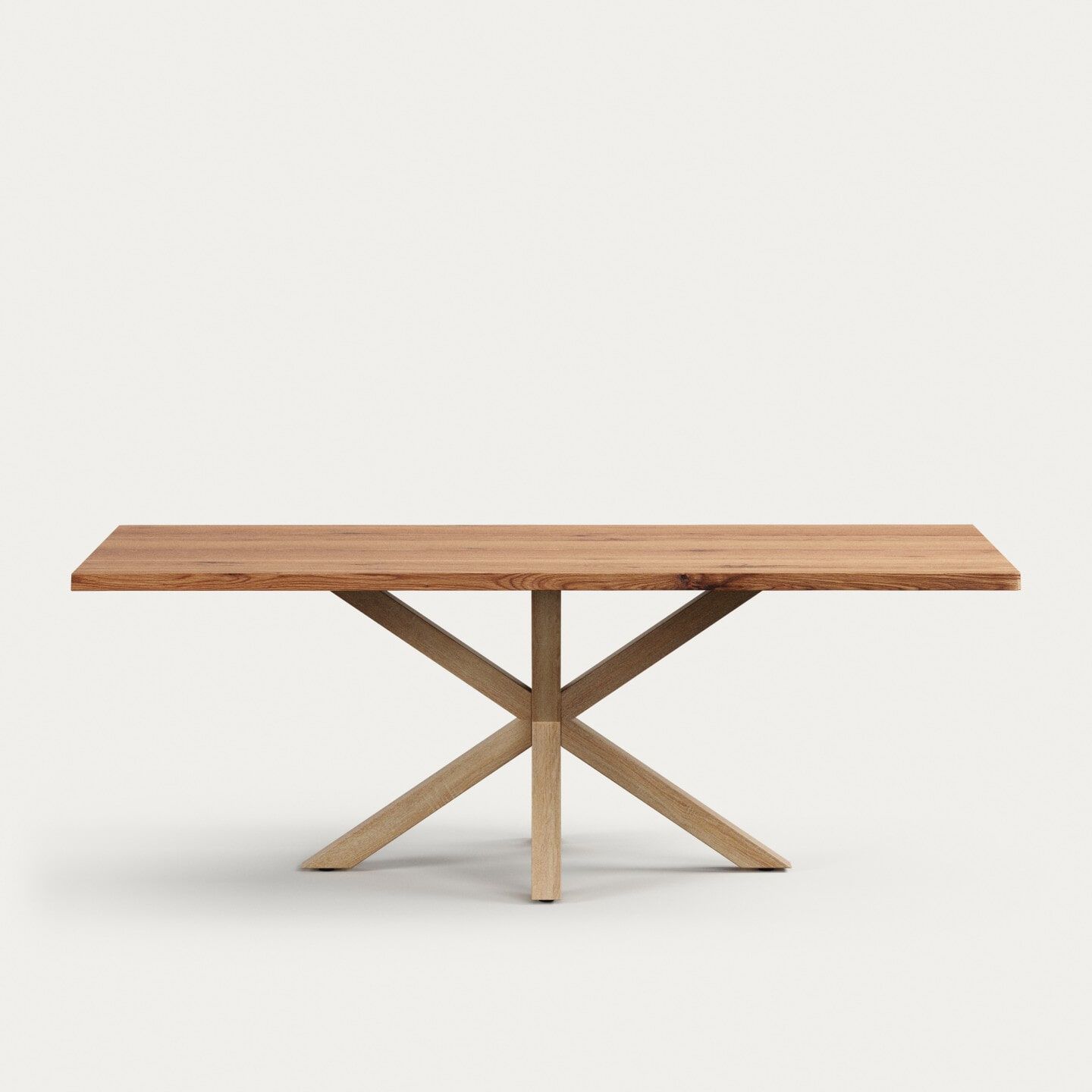 Kave Home Argo Eettafel – Massief Acaciahout 220 × 100 cm, Naturel