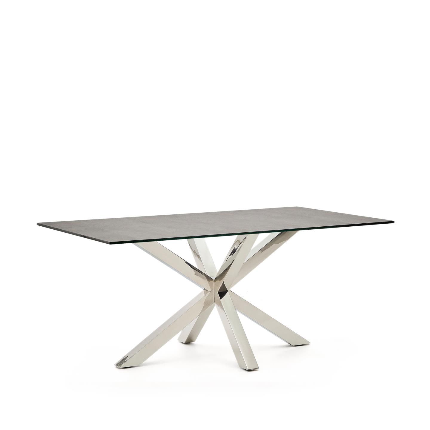Kave Home Argo eettafel – robuuste keramische blad in stijlvol bruin (160×90 cm)
