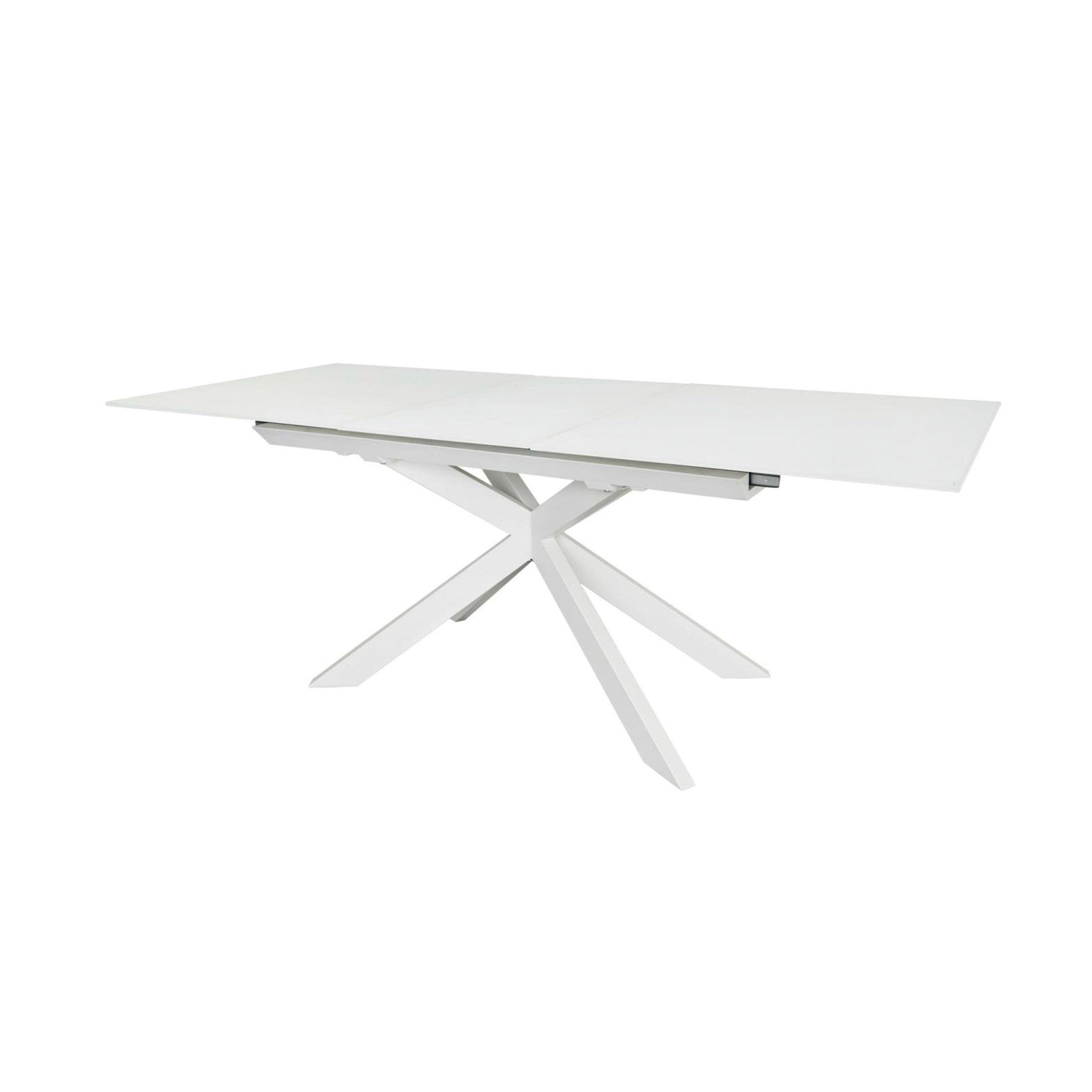 Kave Home Atminda – Moderne uitschuifbare eettafel met gehard glazen blad