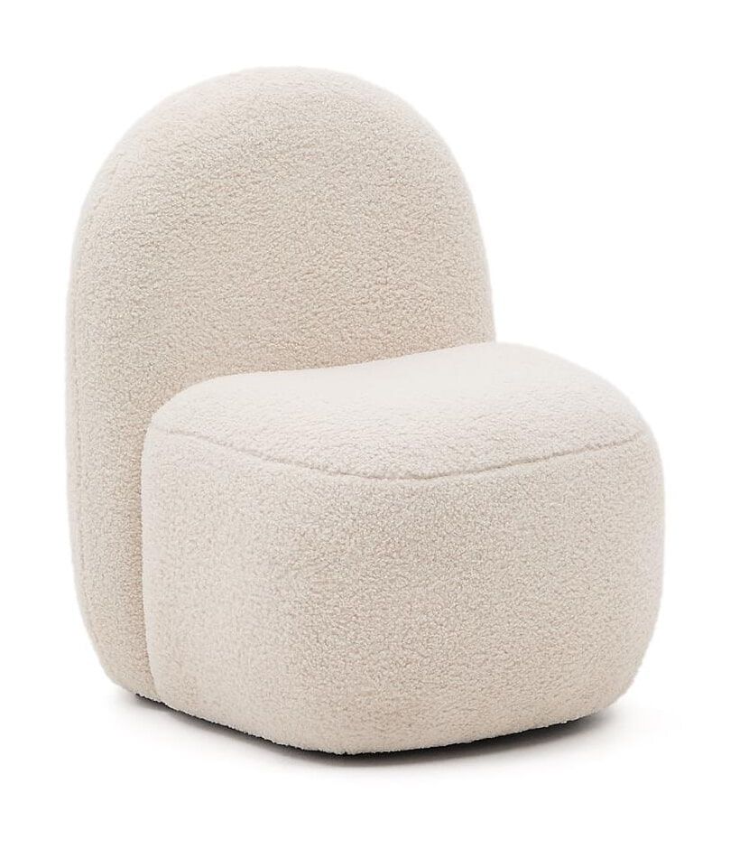 Kave Home Bucky Kinderfauteuil – Wit Bouclé Comfort voor Kleine Koningen