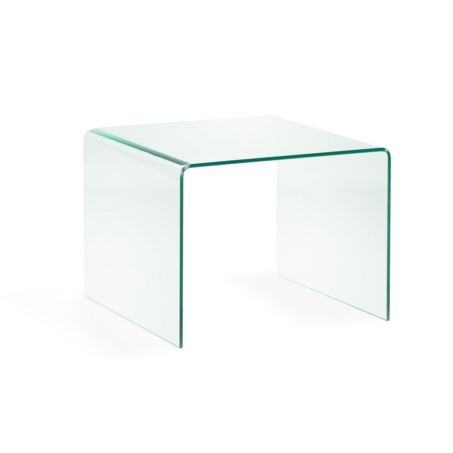 Kave Home Burano Glazen Bijzettafel 60 × 60 cm – Transparant, Luchtig en Functioneel
