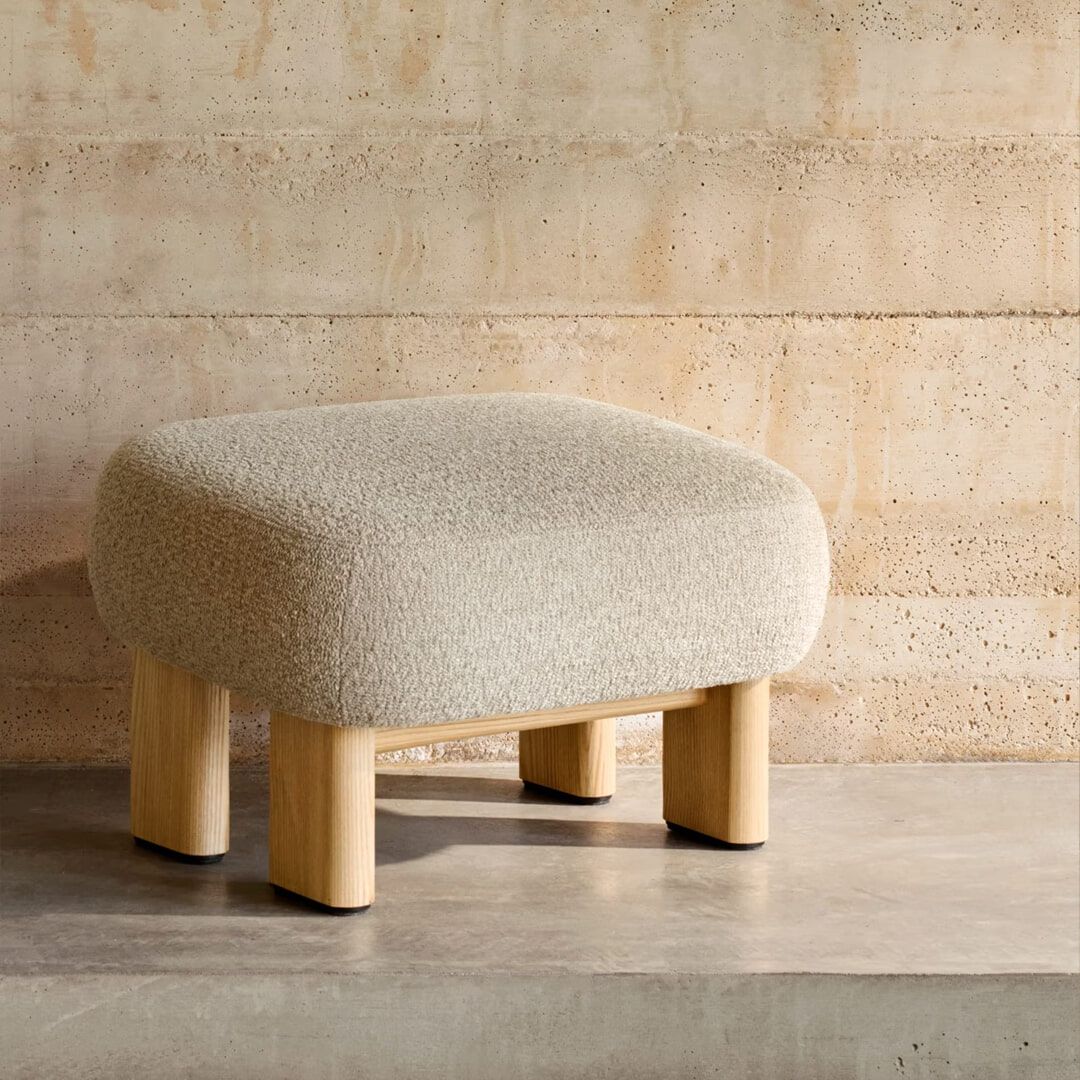 Kave Home Cabana Hocker – Luxe Chenille in Beige