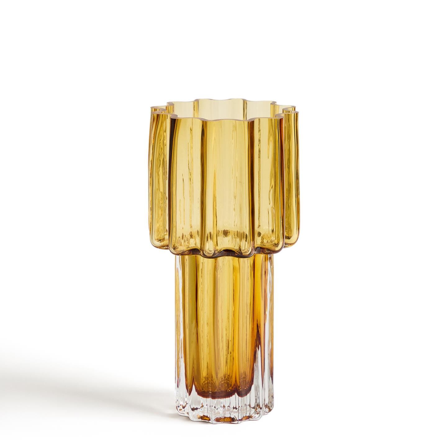 Kave Home Cristila Vaas 30 cm – Stralend Oranje Glas