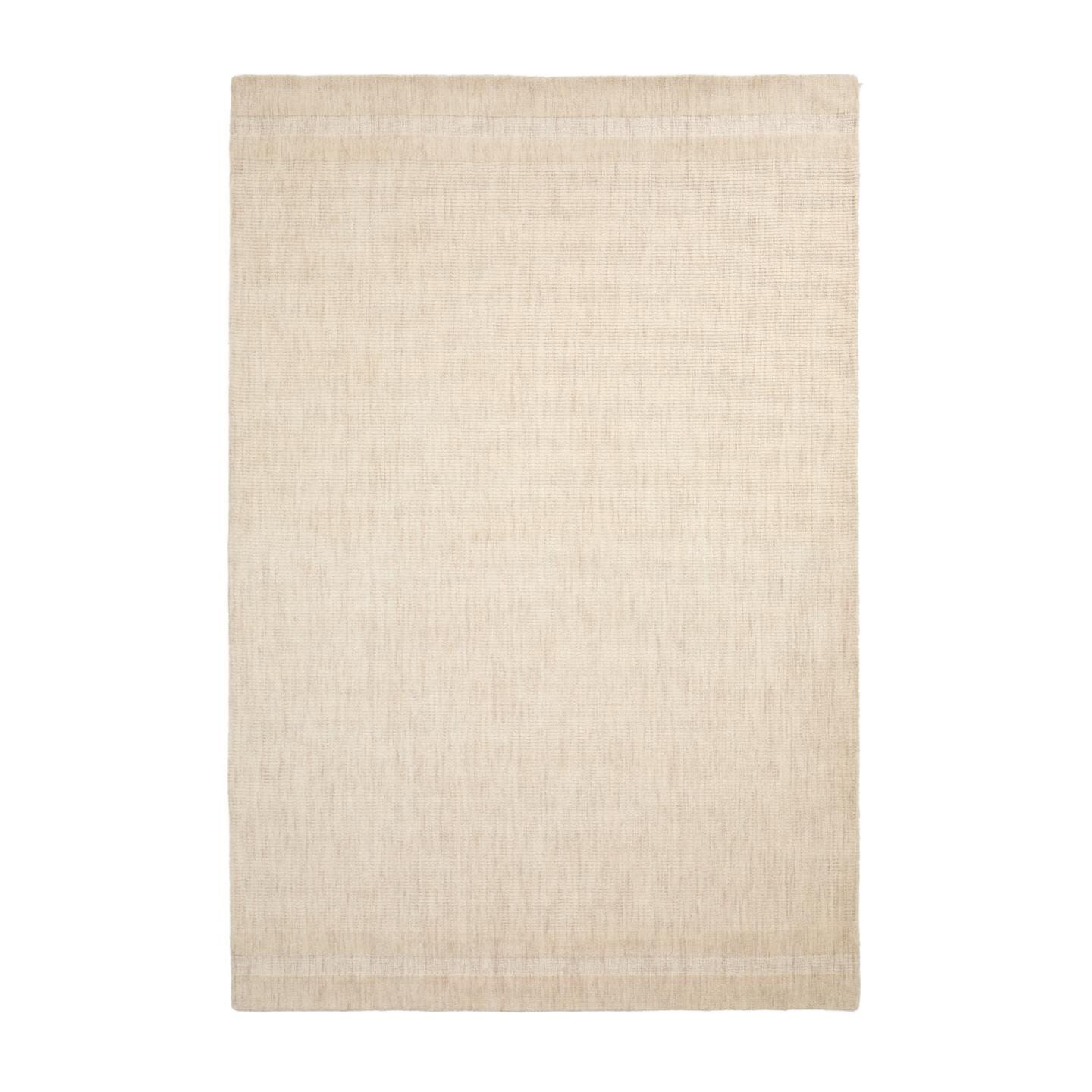Kave Home Dalena Wol Vloerkleed 200 × 300 cm – Luxe Beige met Jacquardstrepen
