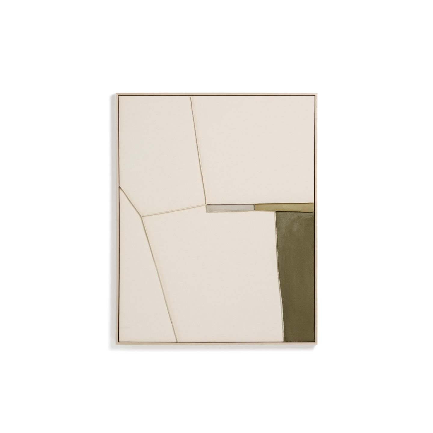 Kave Home Deravia schilderij 100 × 80 cm – rustgevend abstract kunstwerk in beige