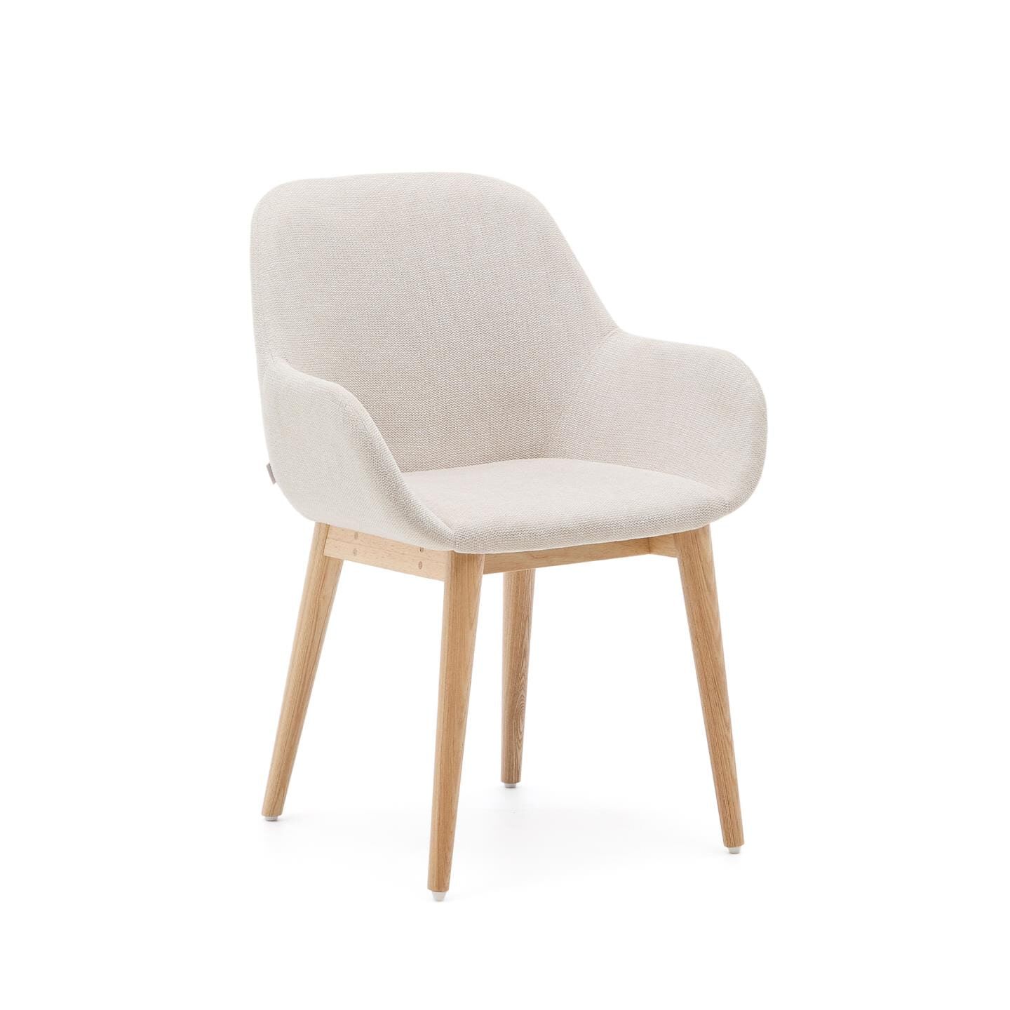 Kave Home eetkamerstoel Konna – warme, tijdloze zitplek in beige & naturel