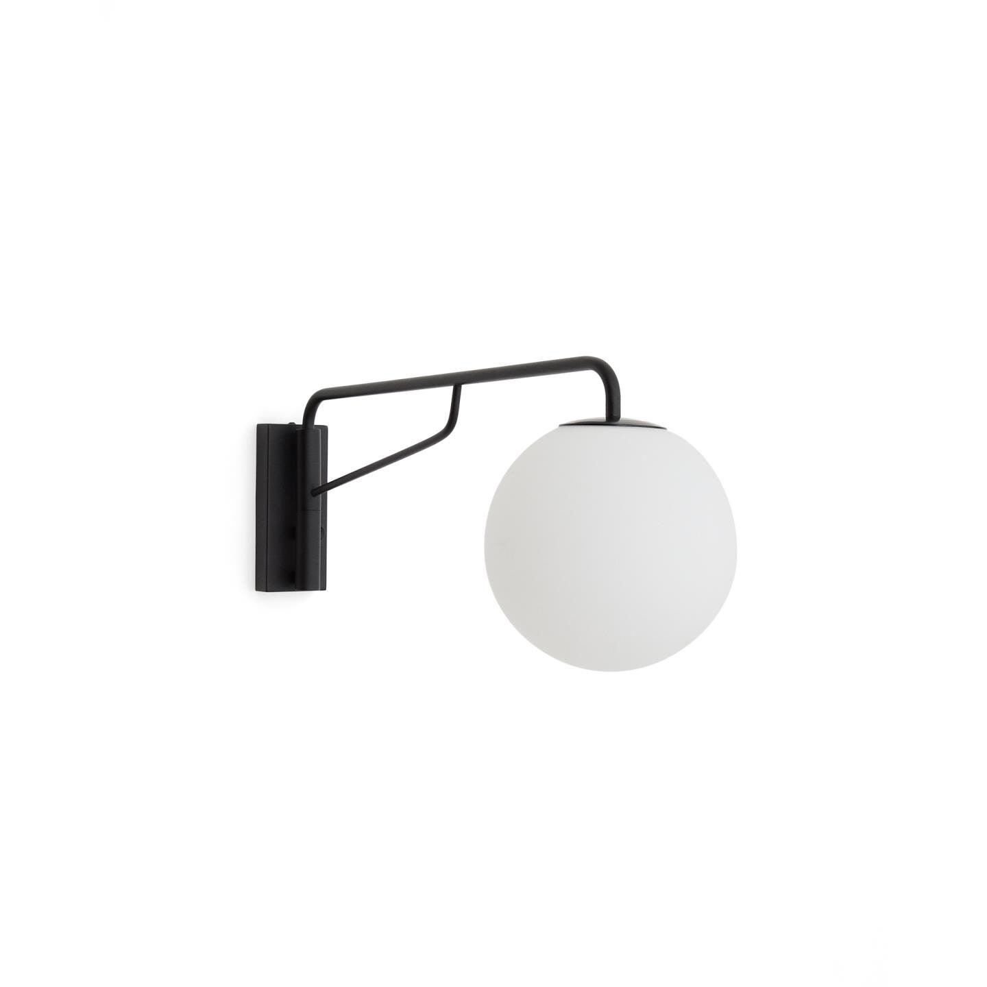 Kave Home Eilo Wandlamp – Minimalistisch design in zwart met glas en metaal