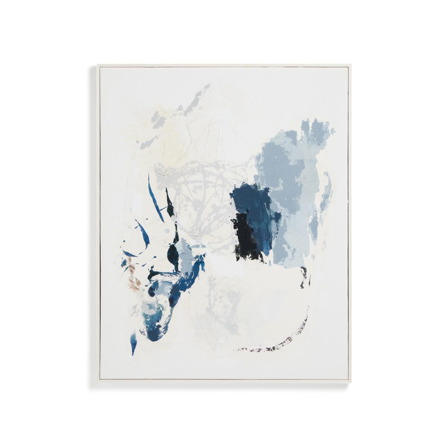 Kave Home Erale Abstract Schilderij 100 × 80 cm – Blauwe Texturen