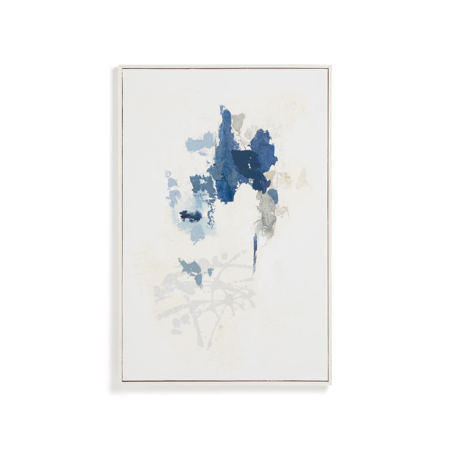 Kave Home Erale – Abstract schilderij 90 × 60 cm in blauw‑grijs