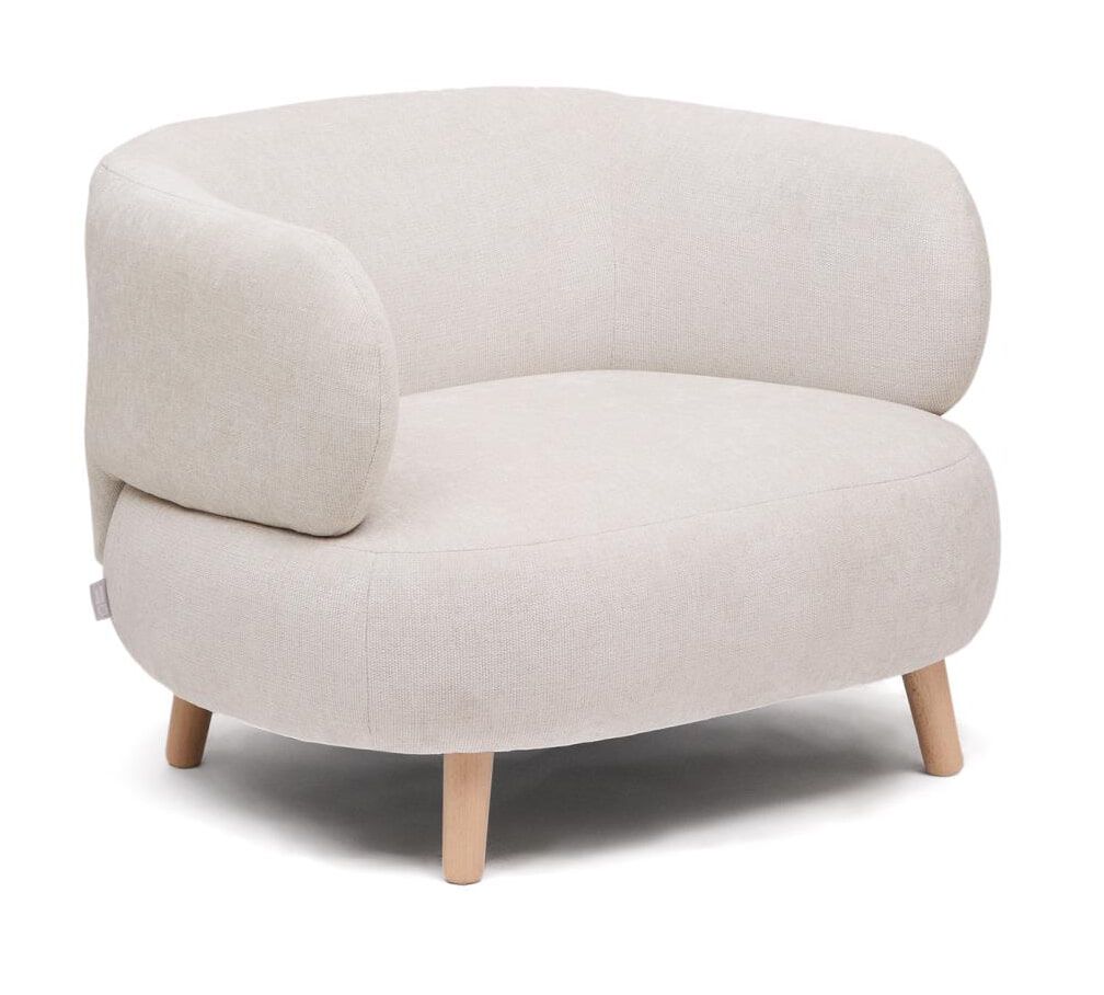 Kave Home Fauteuil Luisa Chenille – Pearl: stijlvol comfort voor elke woonkamer