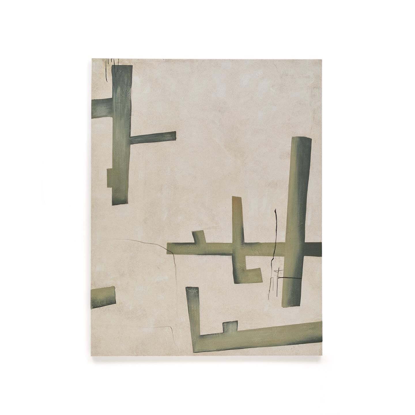 Kave Home Fida schilderij 180 × 140 cm – levendige groene kunst voor jouw muur
