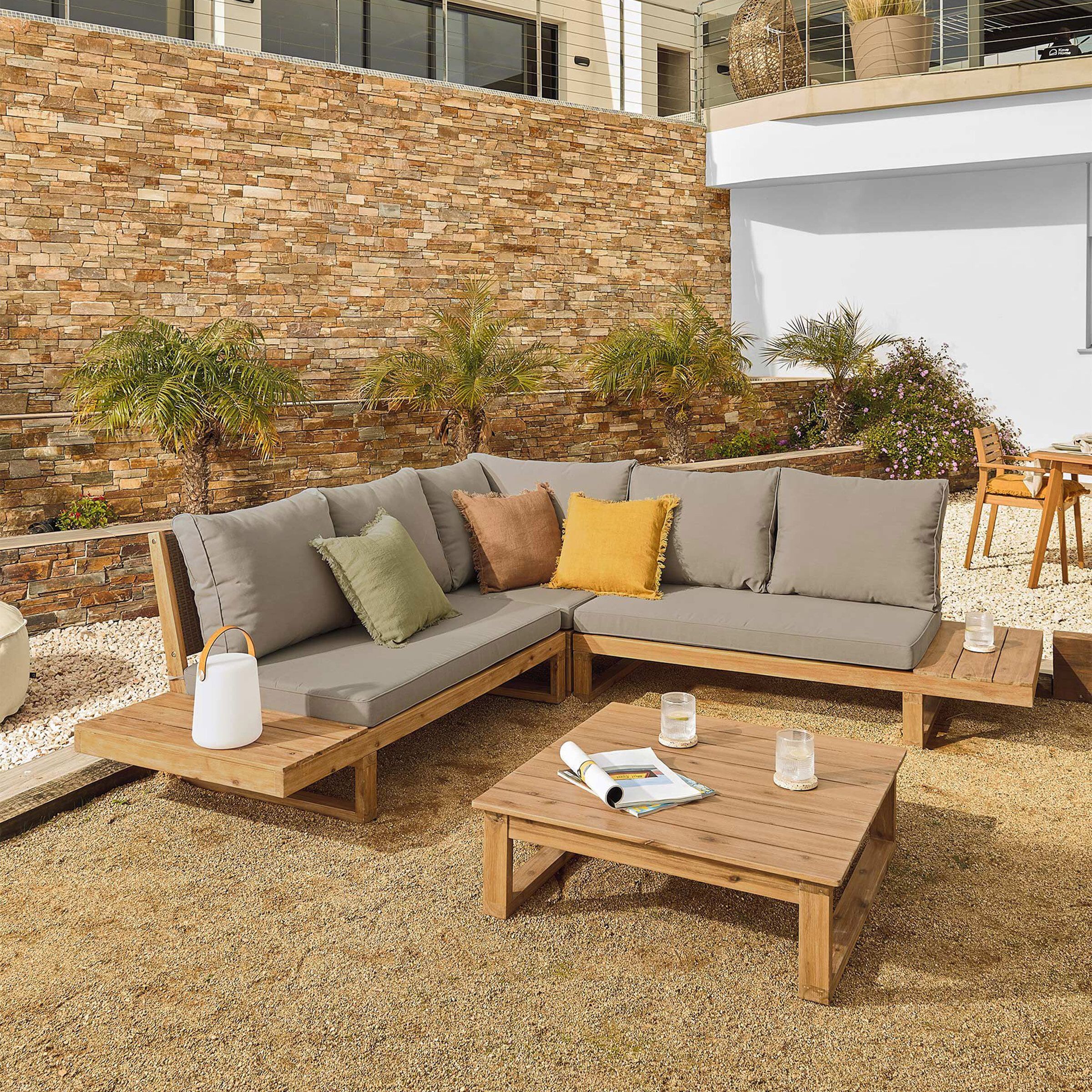 Kave Home Flaviina Loungeset – Massief Acaciahout voor de Buitenlounge