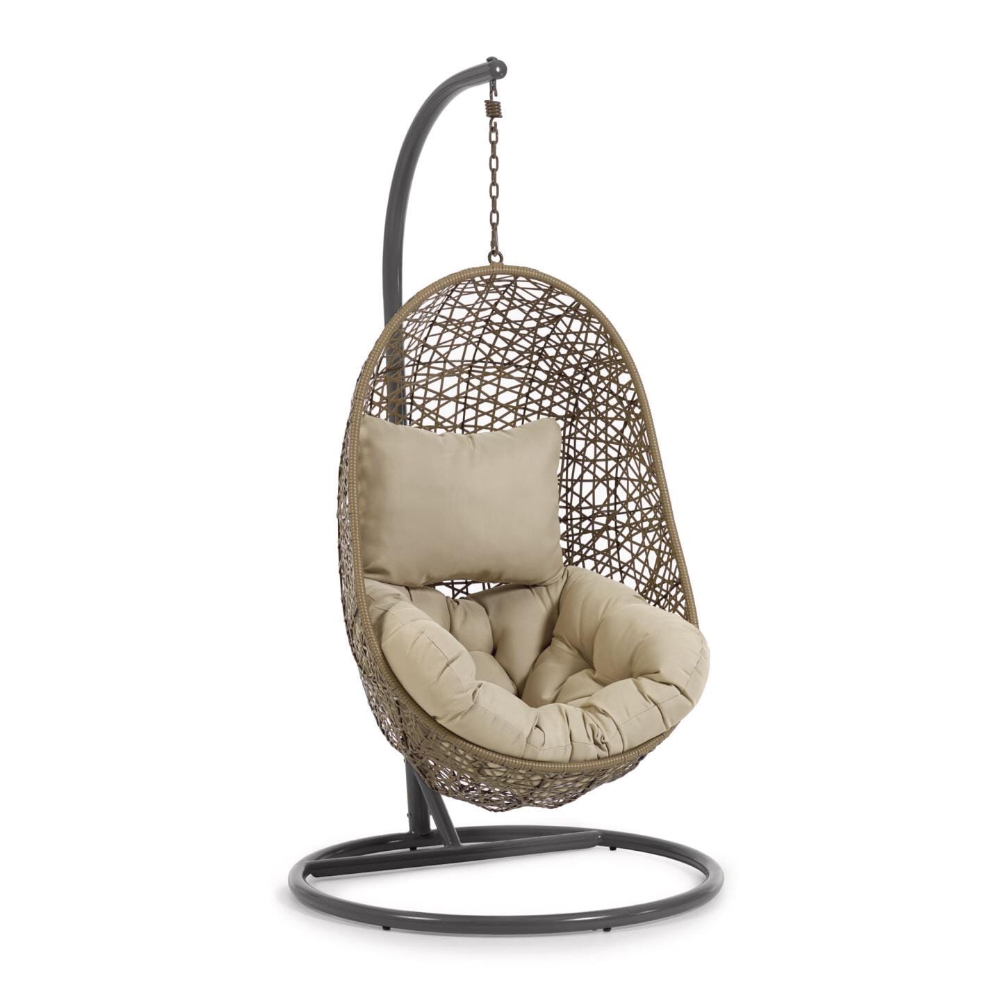 Kave Home Florina Hangstoel met Standaard – Bruin