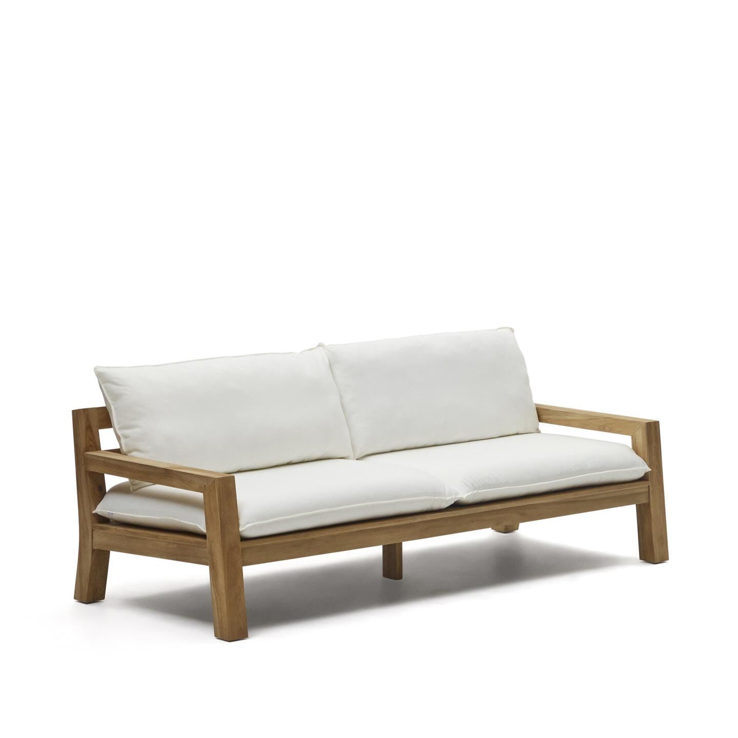 Kave Home Forcanera 3-zits tuinbank van massief teakhout – wit