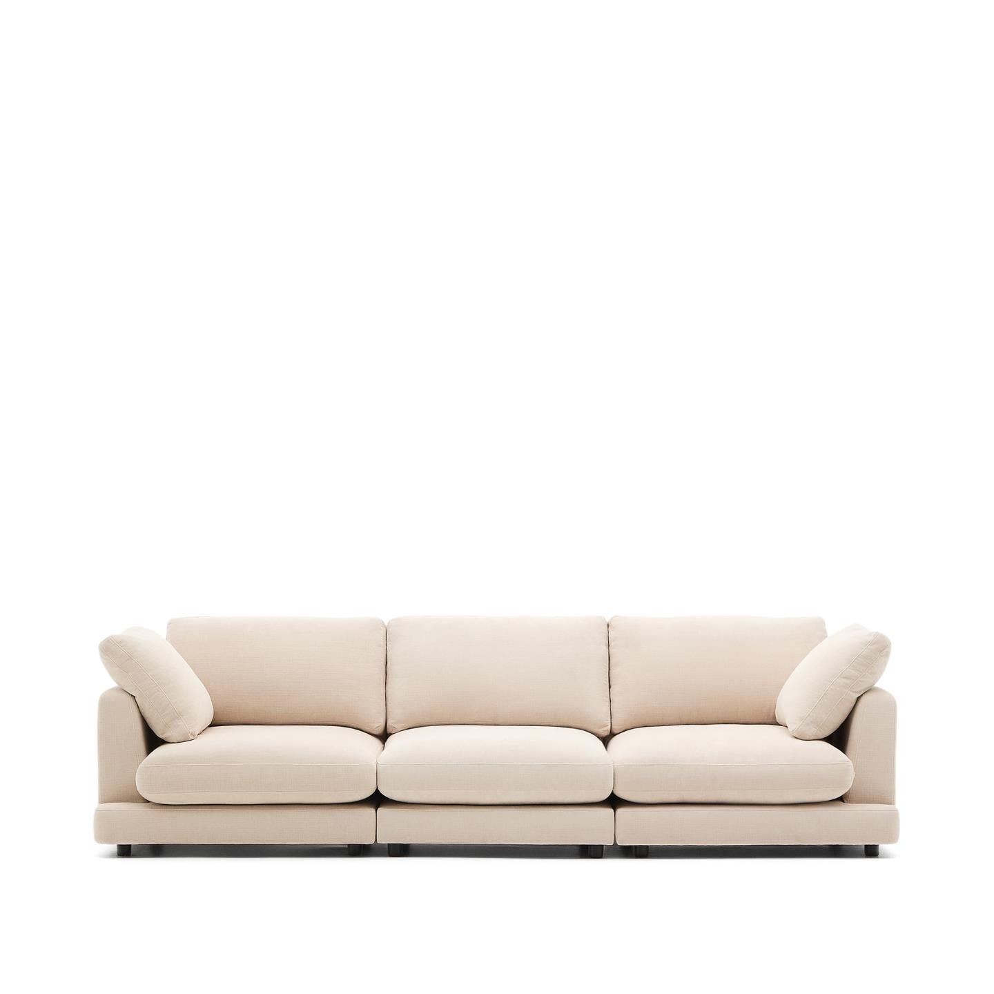 Kave Home Gala 4‑zits bank in zacht beige chenille