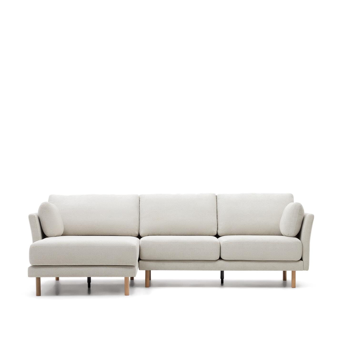 Kave Home Gilma Loungebank – Flexibele Chenillebank in Beige (Links of Rechts)