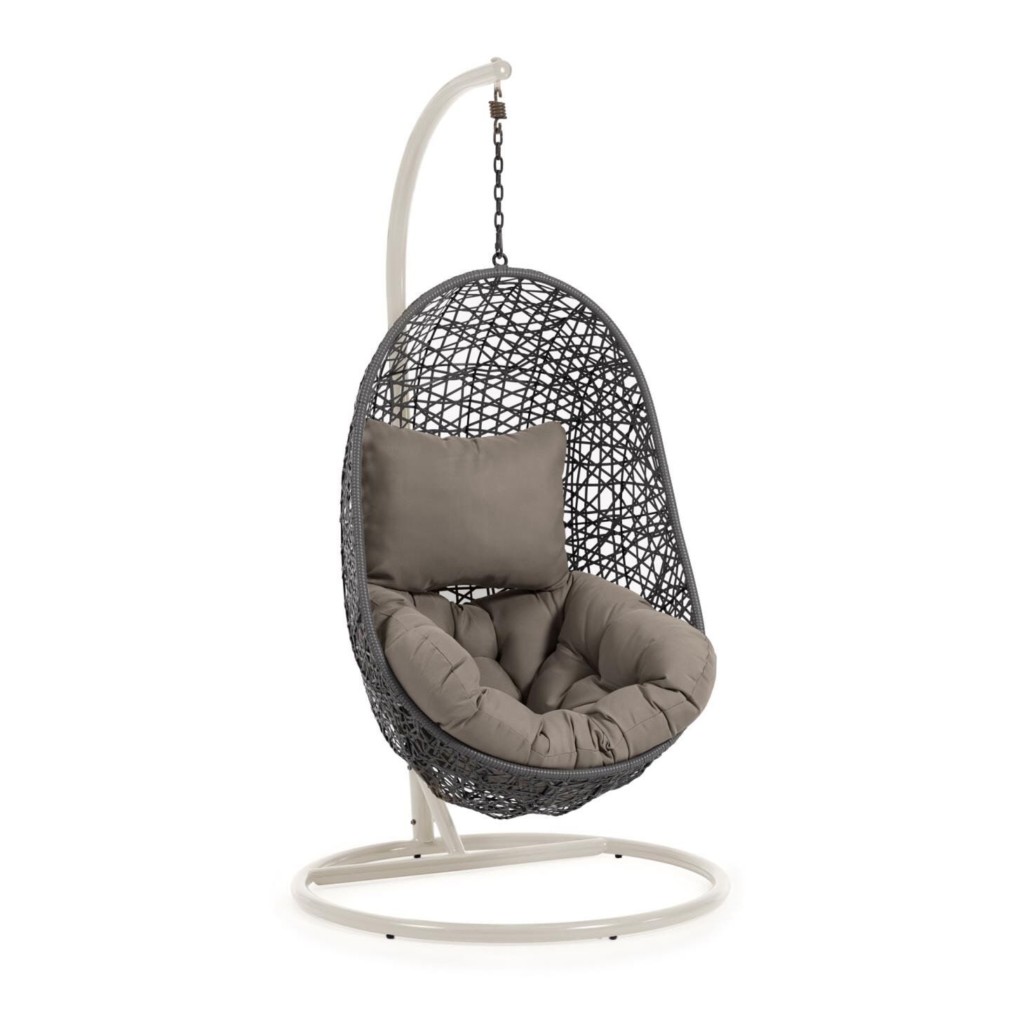 Kave Home Hangstoel Florina – Exotisch Kompak Comfort in Antraciet & Beige