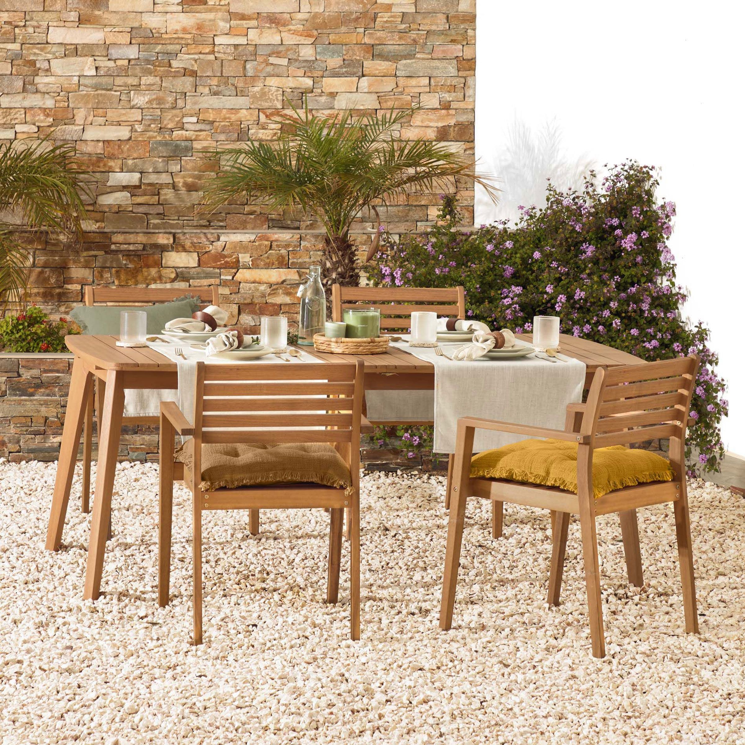 Kave Home Hanzel – Uitbreidbare Tuintafel van Massief Eucalyptushout (183‑240 × 100 cm)