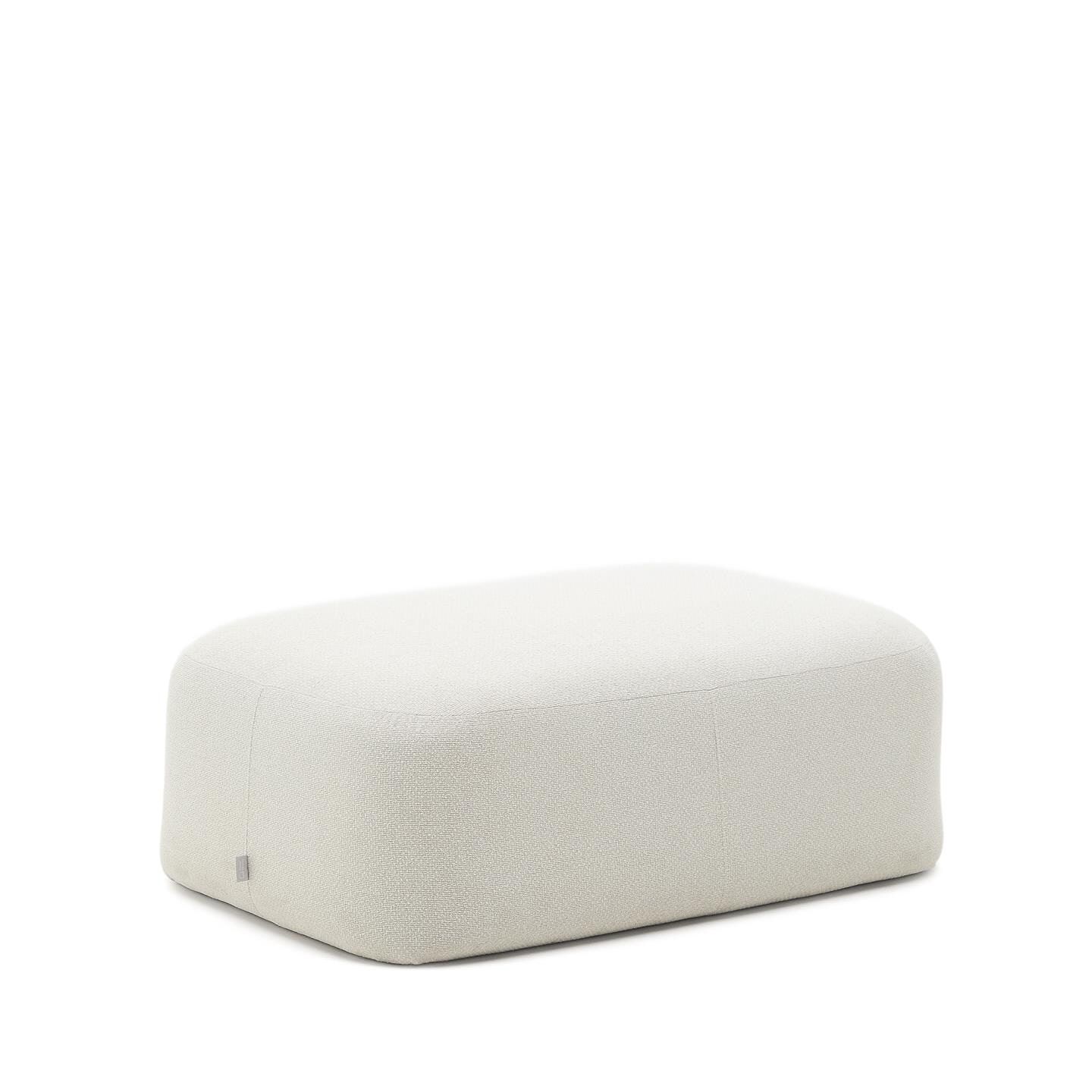 Kave Home Hocker Martina – Moderne structuurpoef in stralend wit
