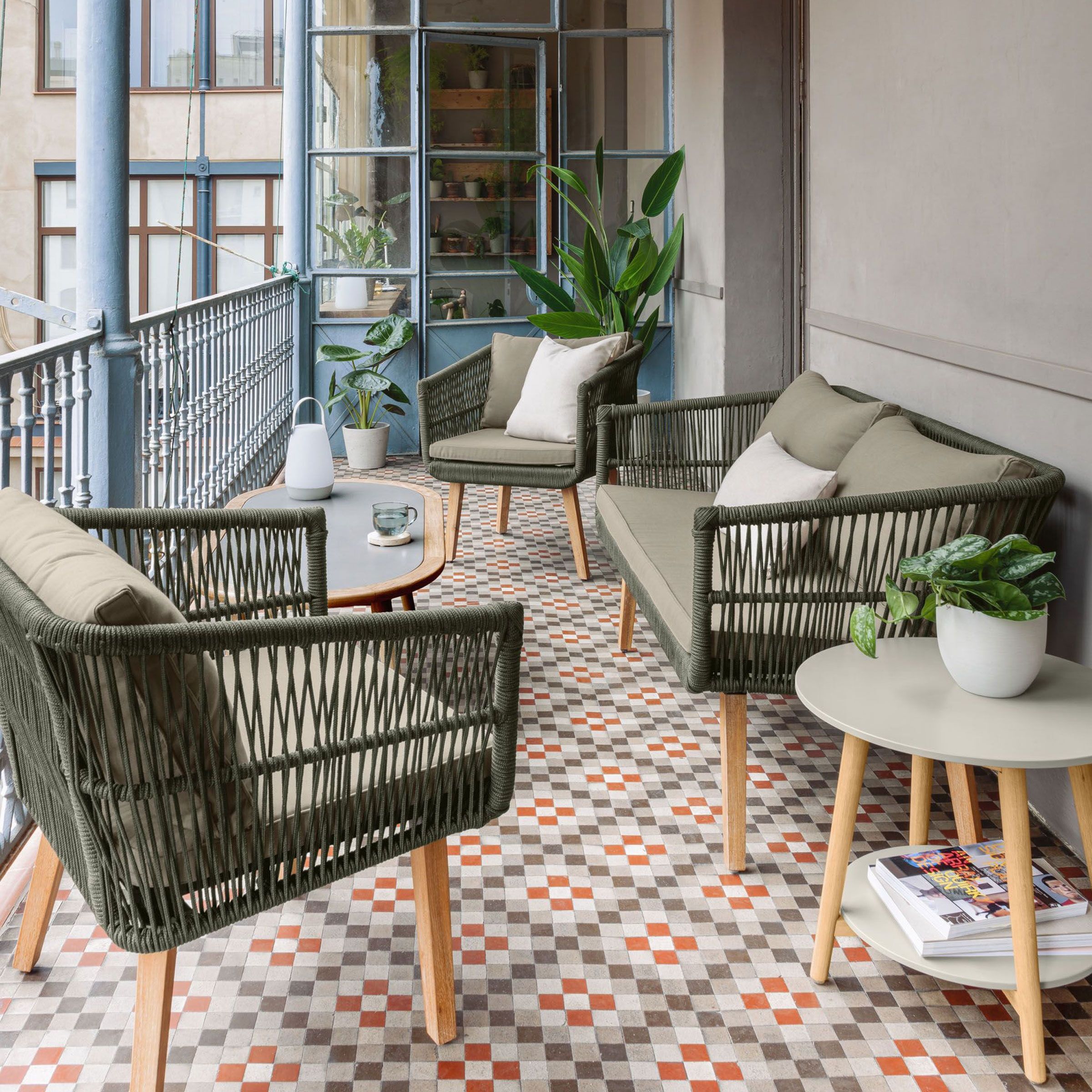 Kave Home Inti Tuinset – Groene Lounge voor je Terras