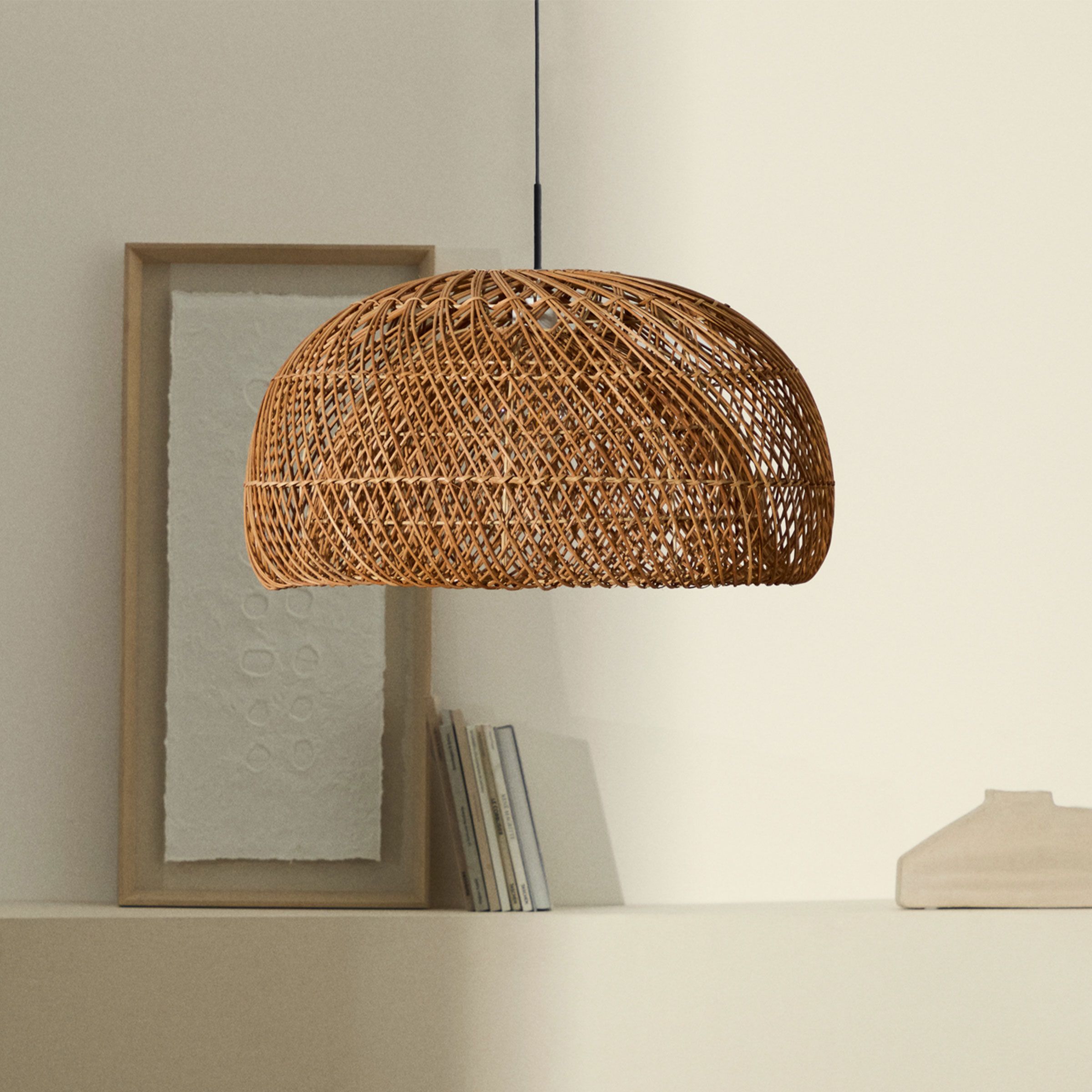 Kave Home Isora Rotan Lampenkap 60 cm – Natuurlijke Warmte voor elk Interieur