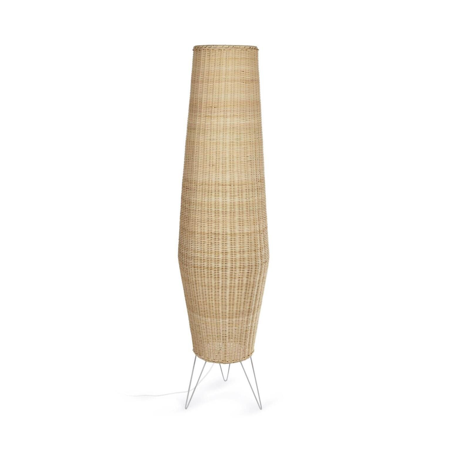 Kave Home Kamaria Vloerlamp – Handgeweven Rotan, Natuurlijke Elegantie