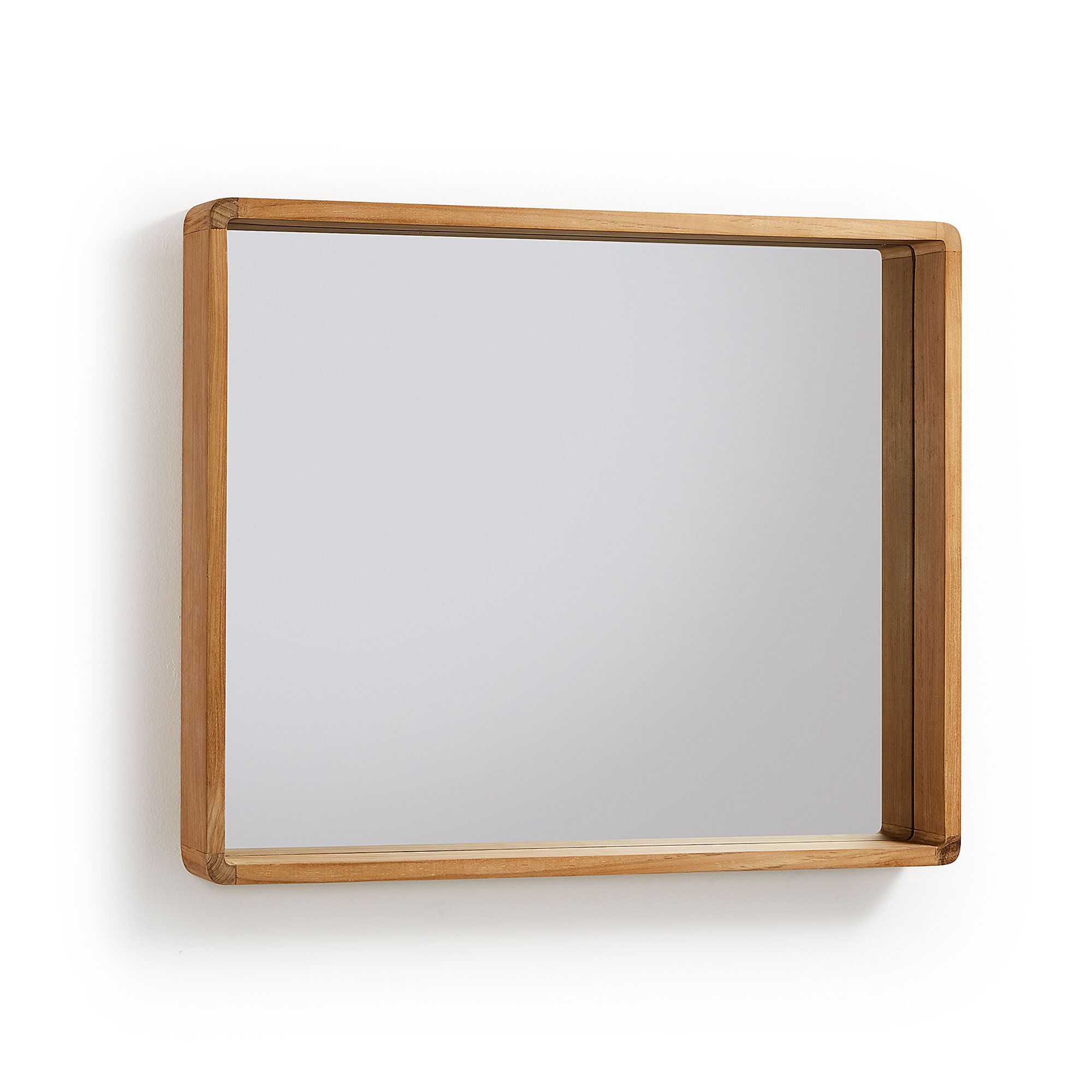 Kave Home Kuveni Spiegel – Luxe Teakhouten Badkameraccessoire 65 × 80 cm