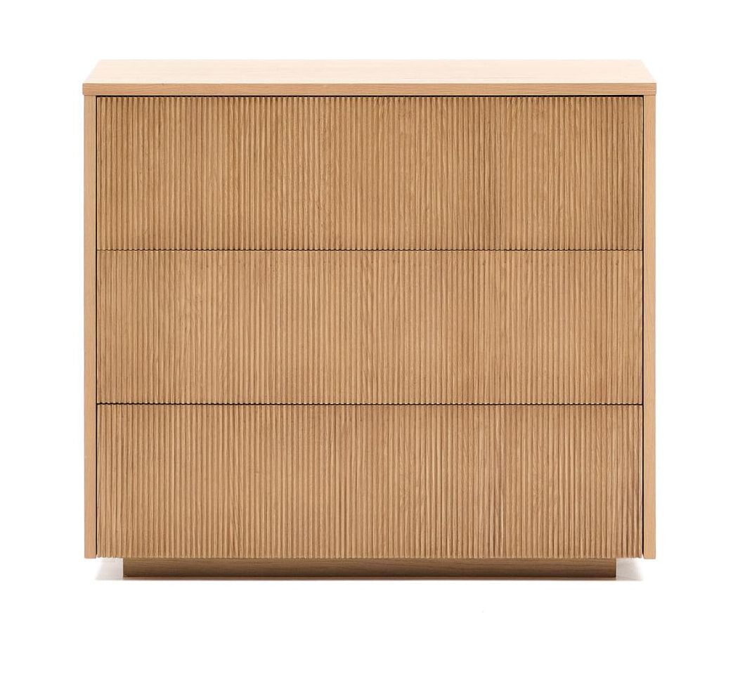 Kave Home Ladekast Helvine – Strakke Eikencommode met 3 Laden