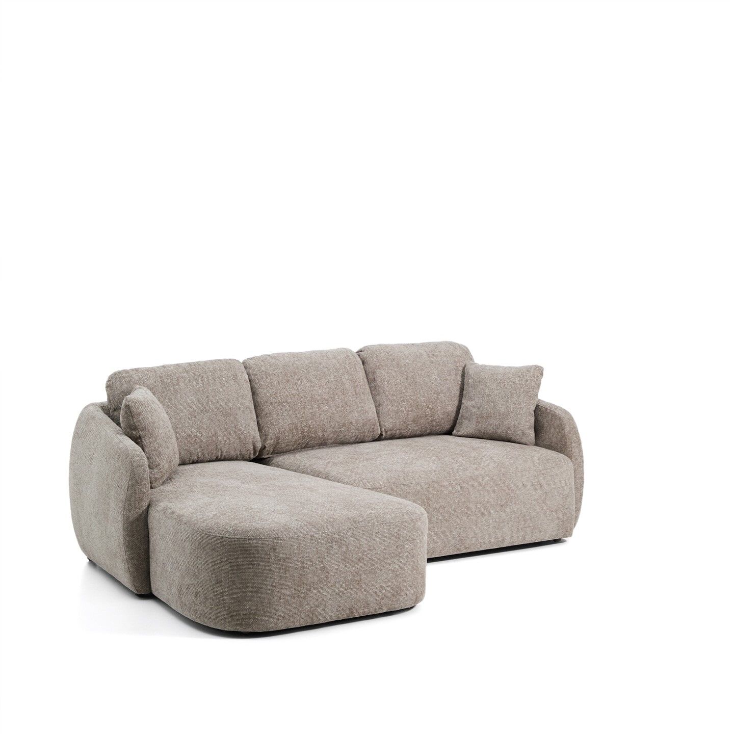 Kave Home Laira 3‑zit lounge slaapbank – luxe chenille in taupe