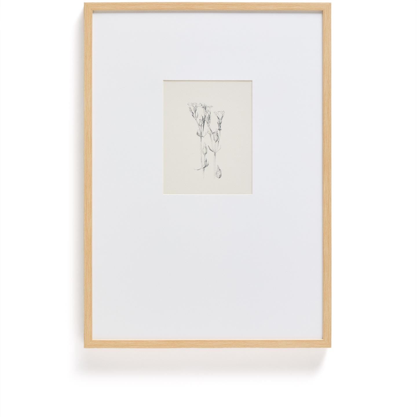 Kave Home Lirena schilderij 50 × 70 cm – Beige botanisch kunstwerk