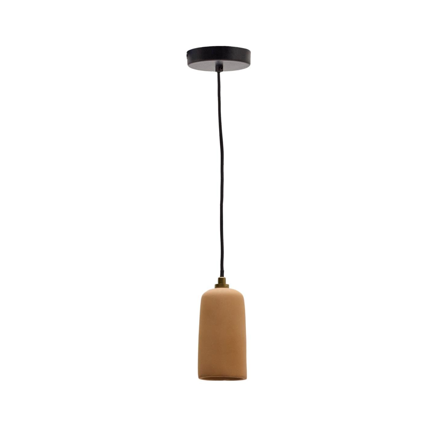 Kave Home Madsen Hanglamp Terracotta – Compacte Ø8 cm Bruine Lamp