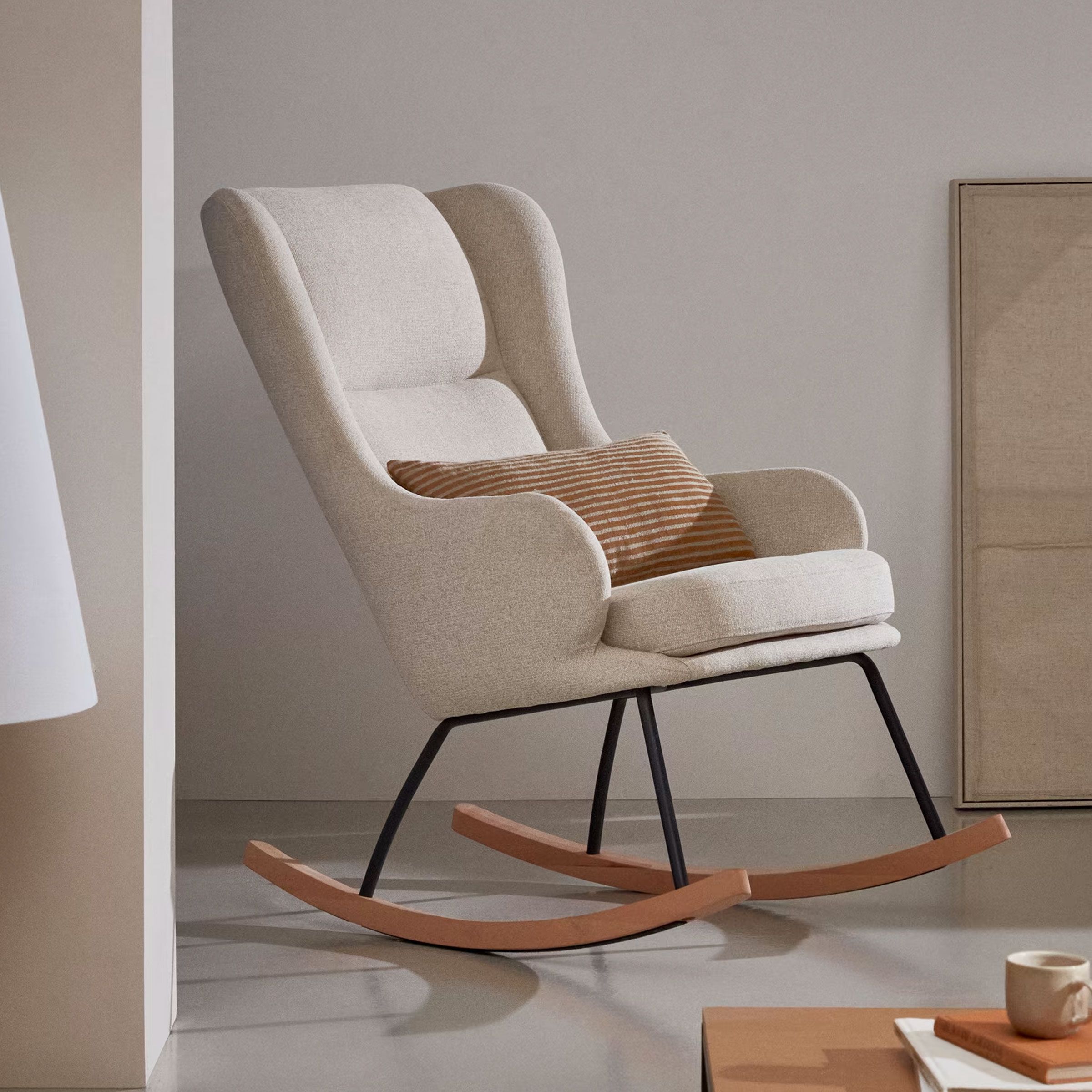 Kave Home Maustin Schommelstoel – Luxe Chenille in Beige