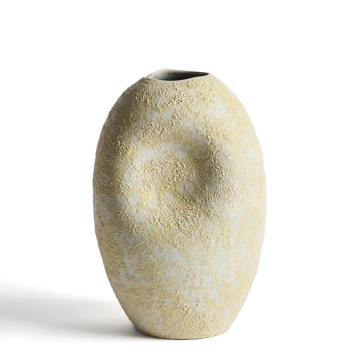 Kave Home Medira – Handgemaakte Gele Keramische Vaas (32 cm)