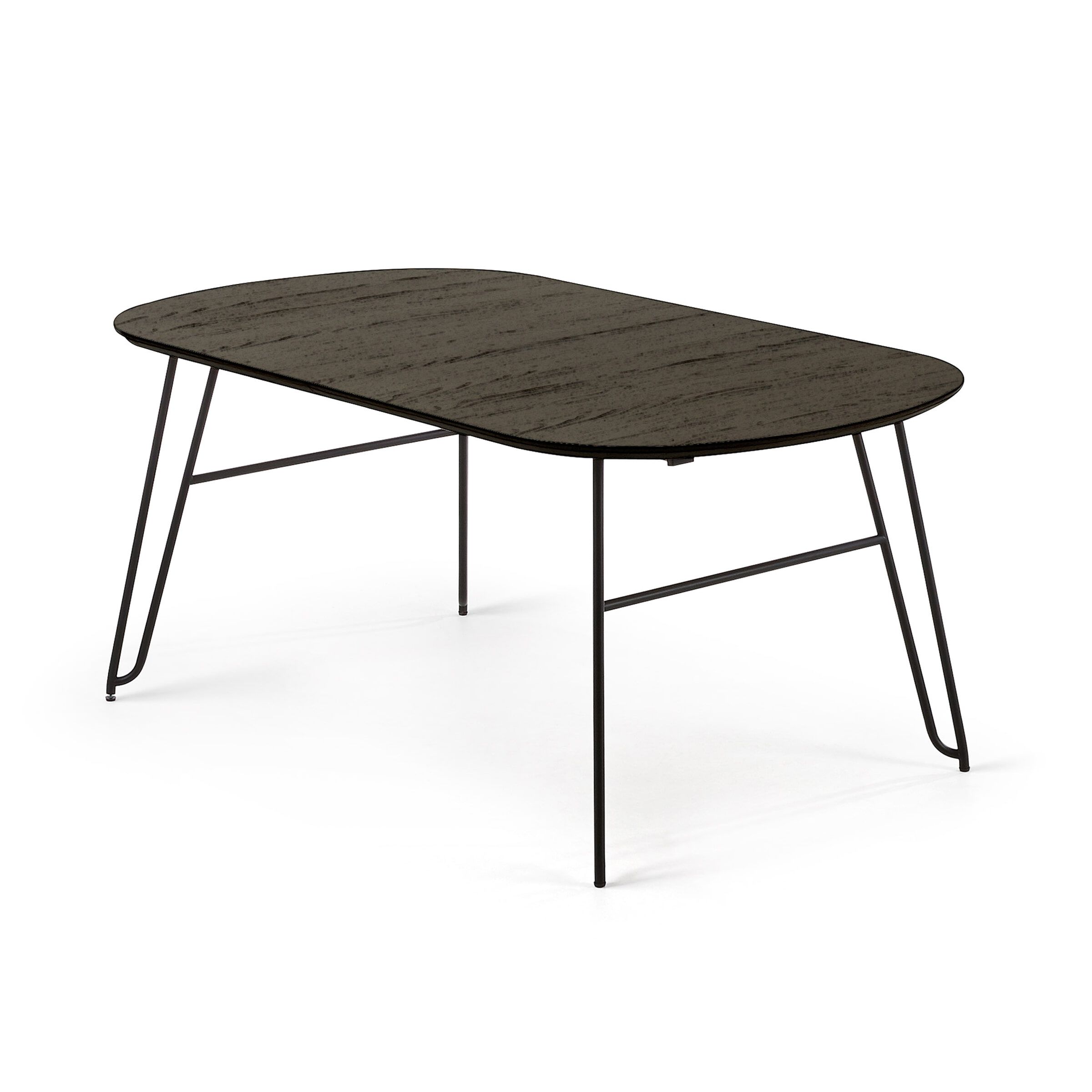 Kave Home Milian – Uitschuifbare Ovale Eettafel in Zwart (170‑320 cm)