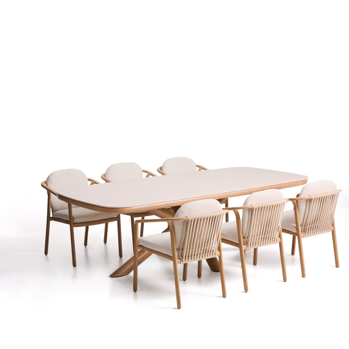 Kave Home Mirtia & Sirte Tuinset – Strak Design in Naturele Houtlook