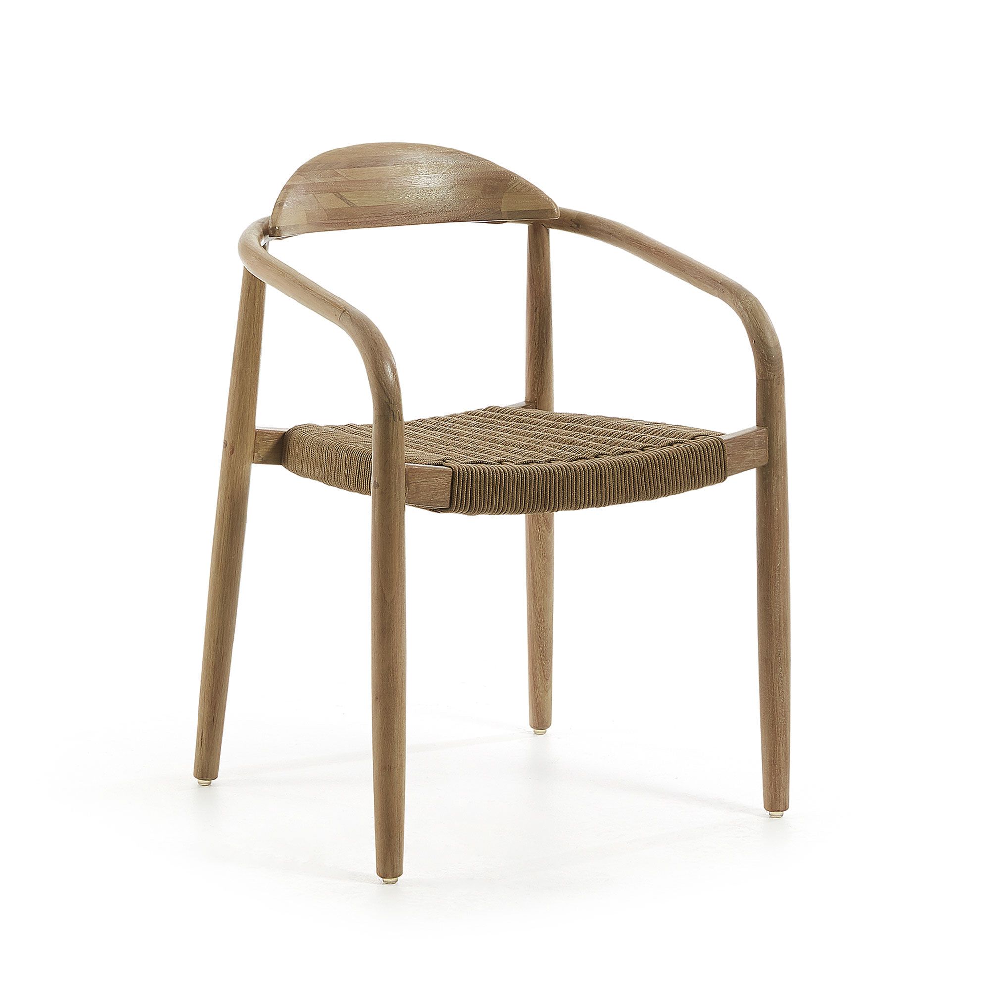 Kave Home Nina: Japandi eetkamer‑ en tuinstoel in chic beige