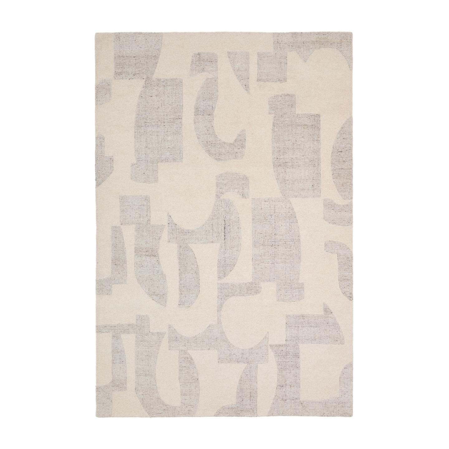 Kave Home Norela Handgeweven Vloerkleed – Lichtgrijs, 200 × 300 cm