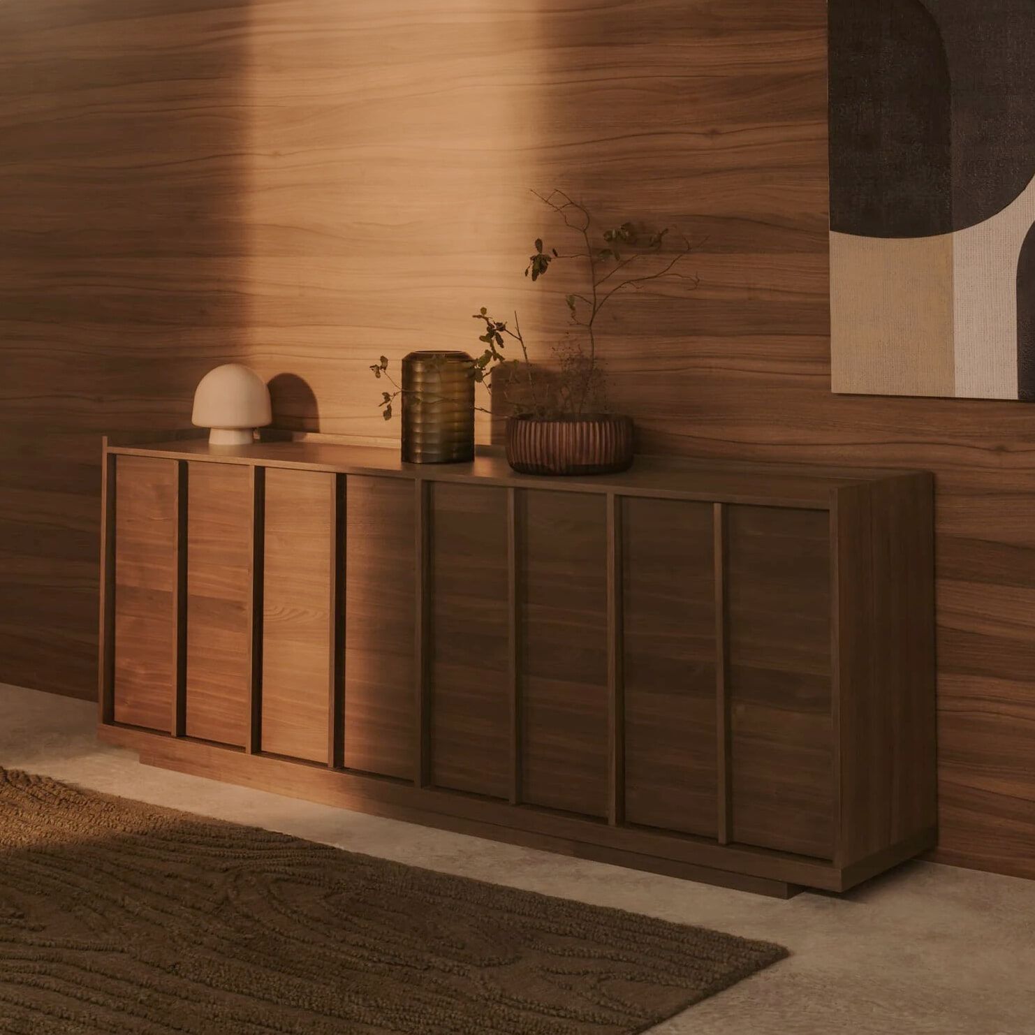 Kave Home Onix Dressoir 200 cm – Japandi Elegantie in Notenfineer