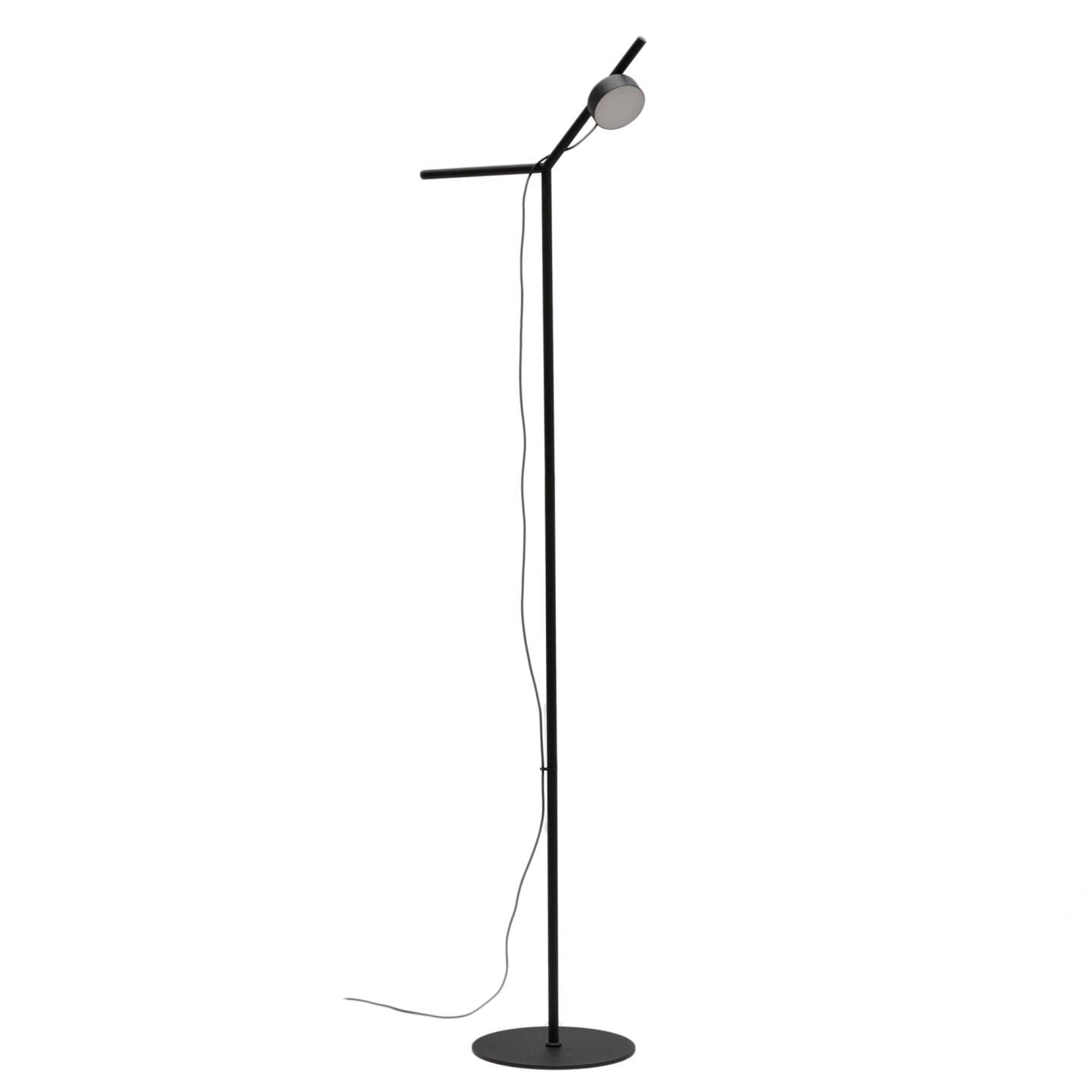Kave Home Orey Vloerlamp – Zwart met verplaatsbare magnetische spot