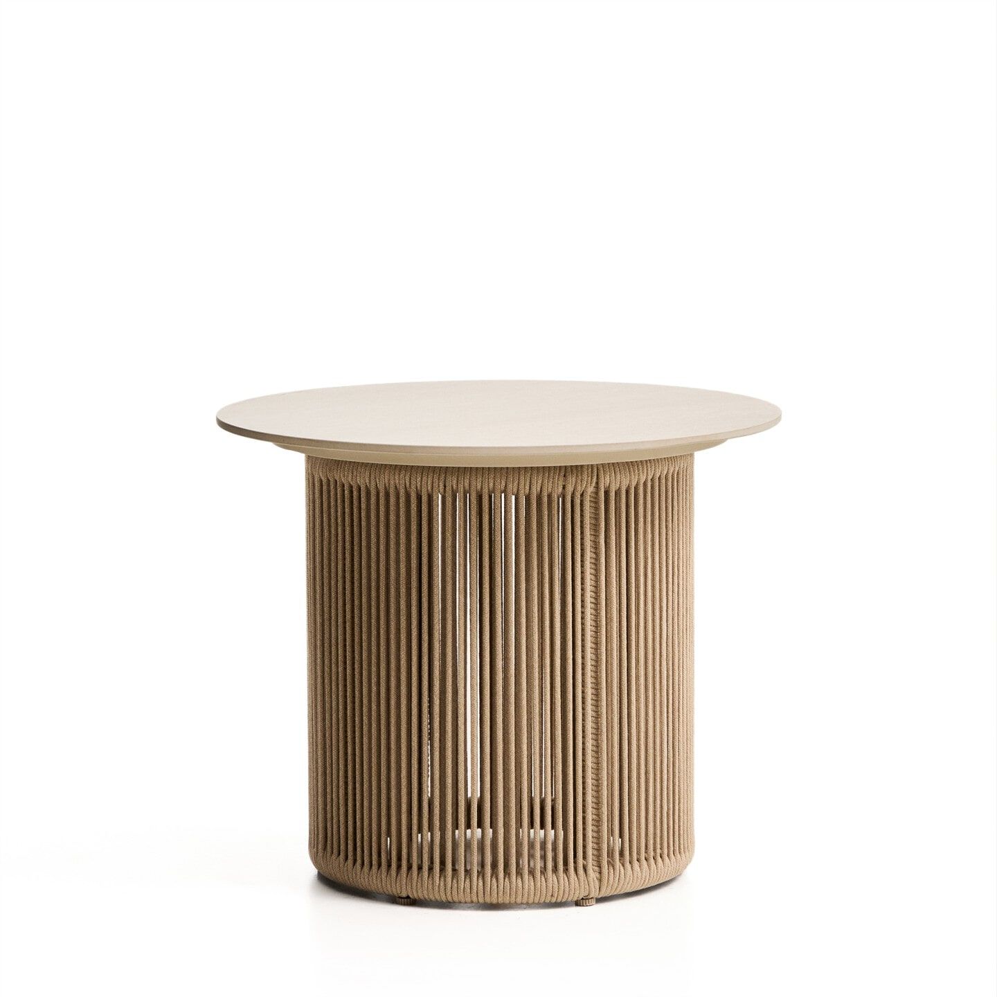 Kave Home Orosei Bijzettafel 55 cm – Naturel, lichtgewicht en weerbestendig buiten