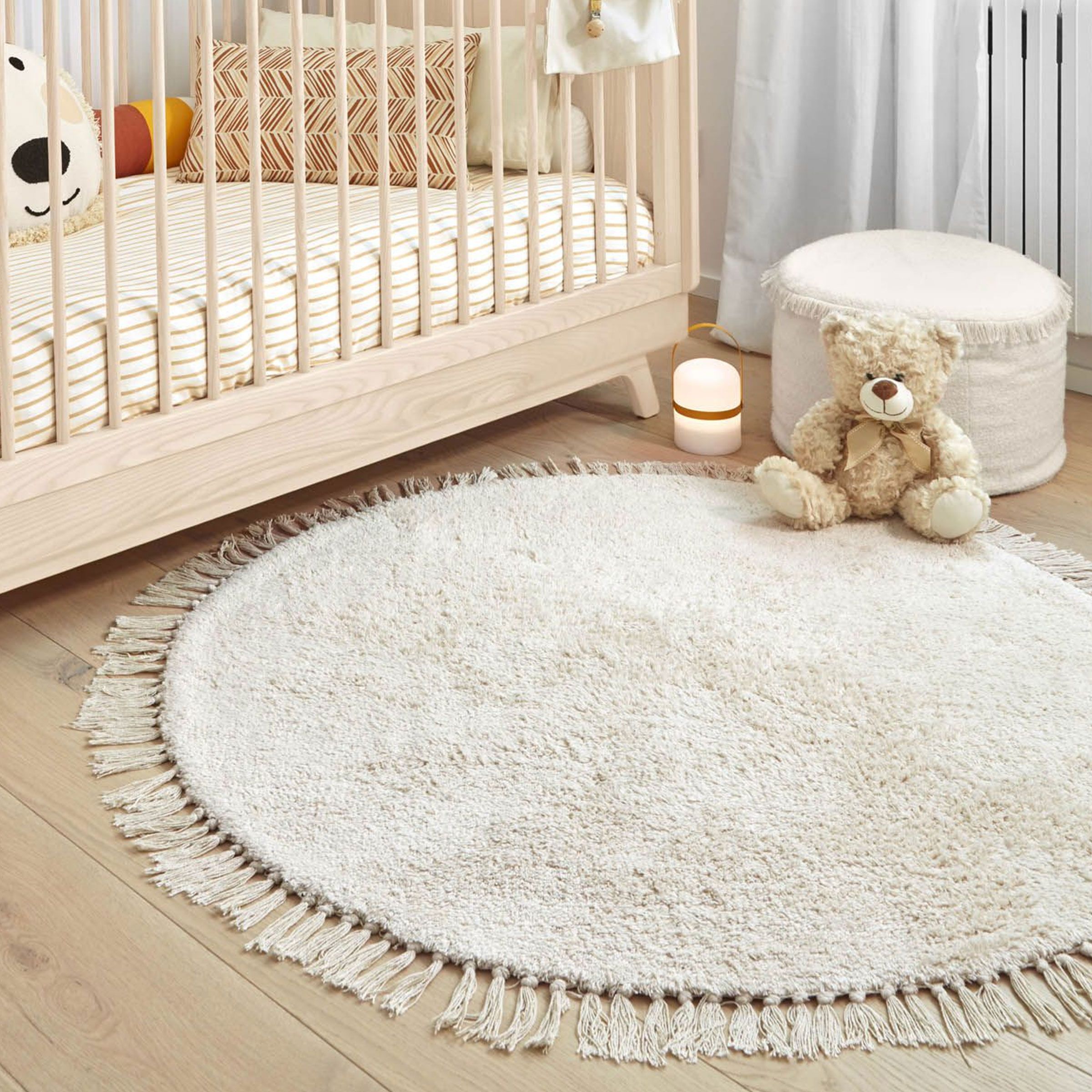 Kave Home Orwen Rond Vloerkleed 100 cm – Tijdloze Beige Wol