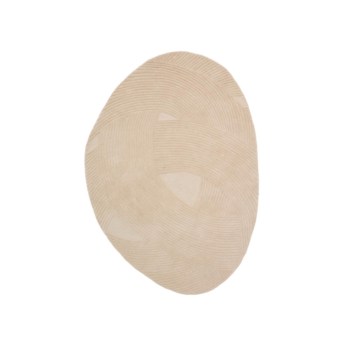 Kave Home Ovaal Vloerkleed – Luxe 100% Wol, Beige 160 × 230 cm