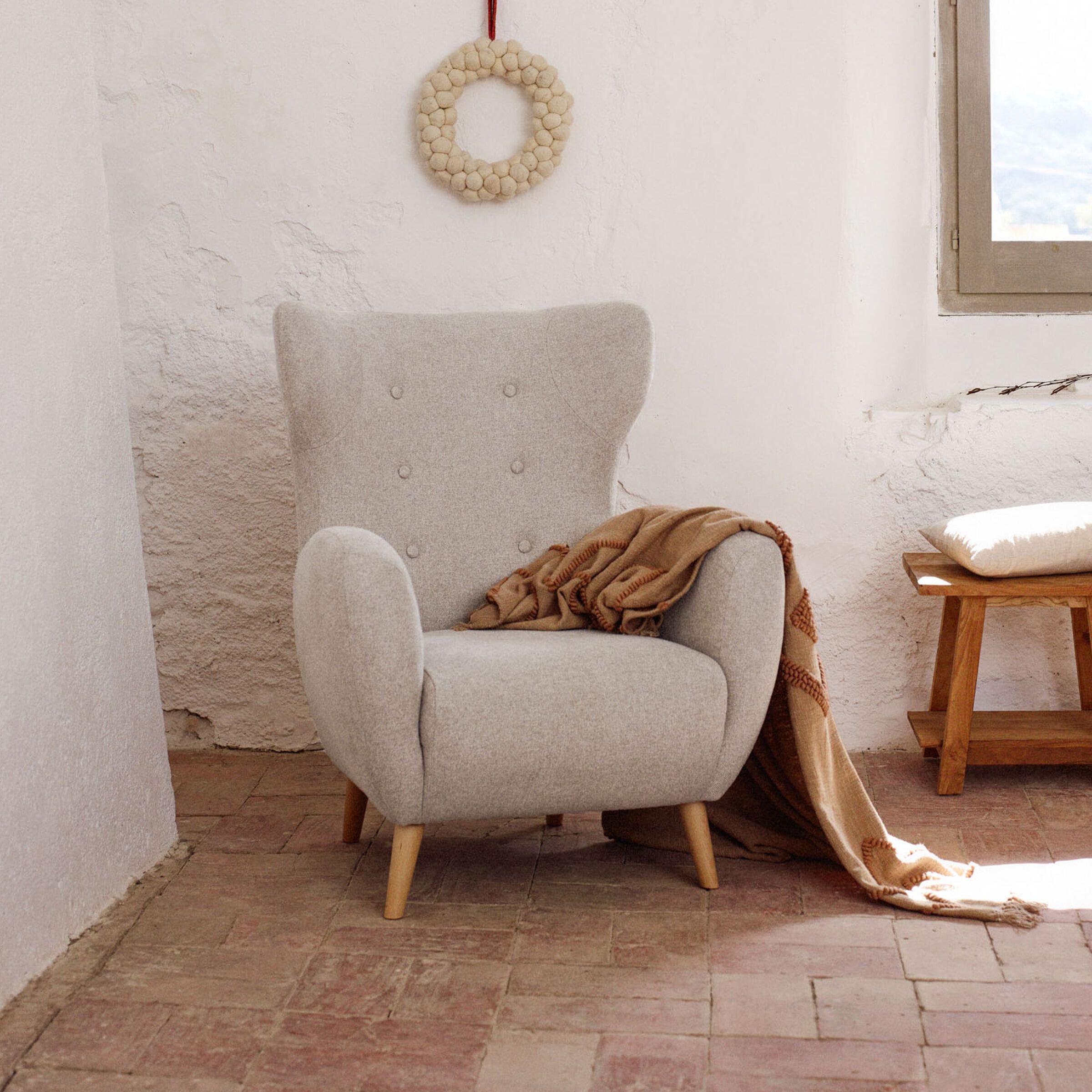 Kave Home Patio Fauteuil – Retro Comfort in Beige