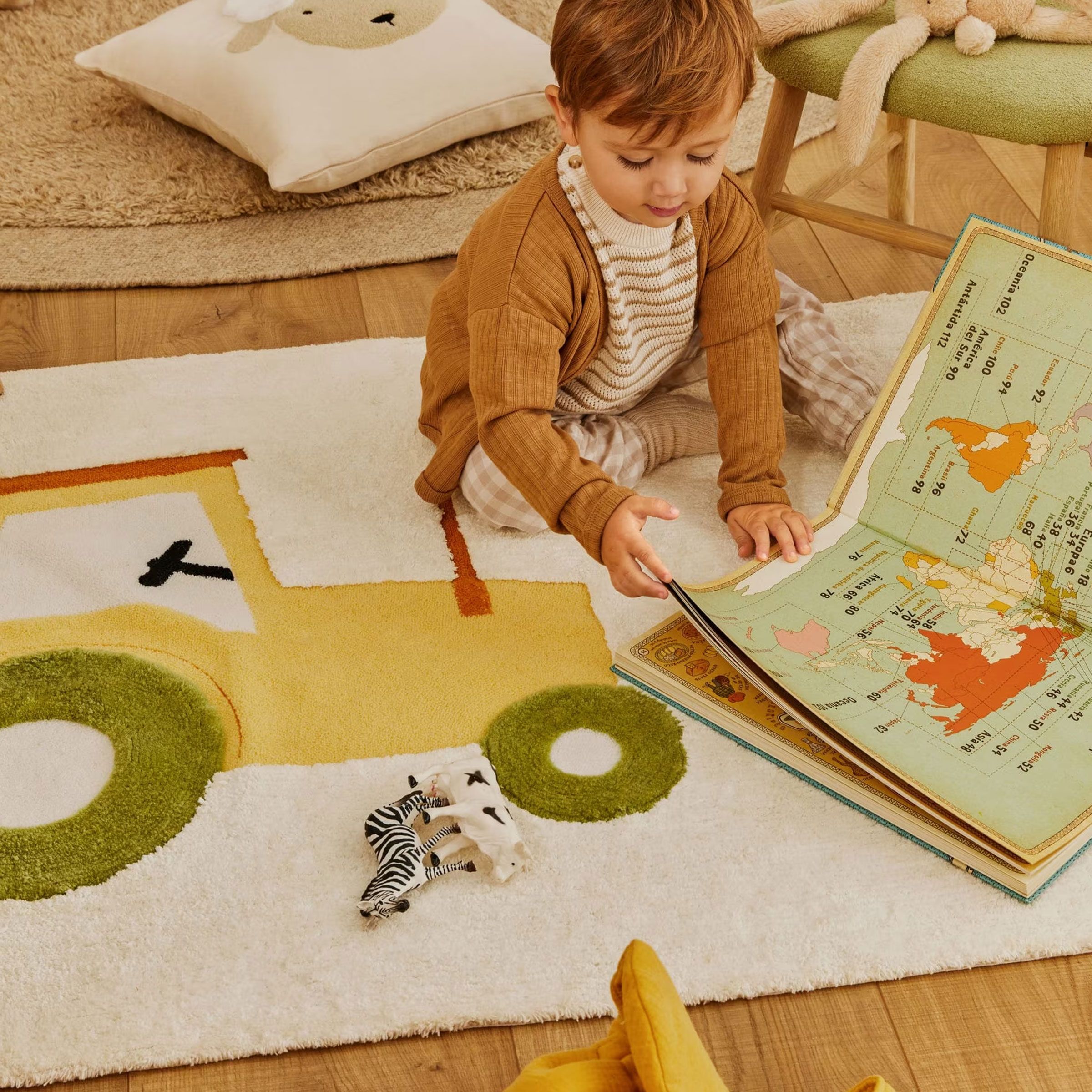 Kave Home Pecky Vloerkleed 90×150 cm – Speels, Zacht katoen voor een levendige kinderkamer