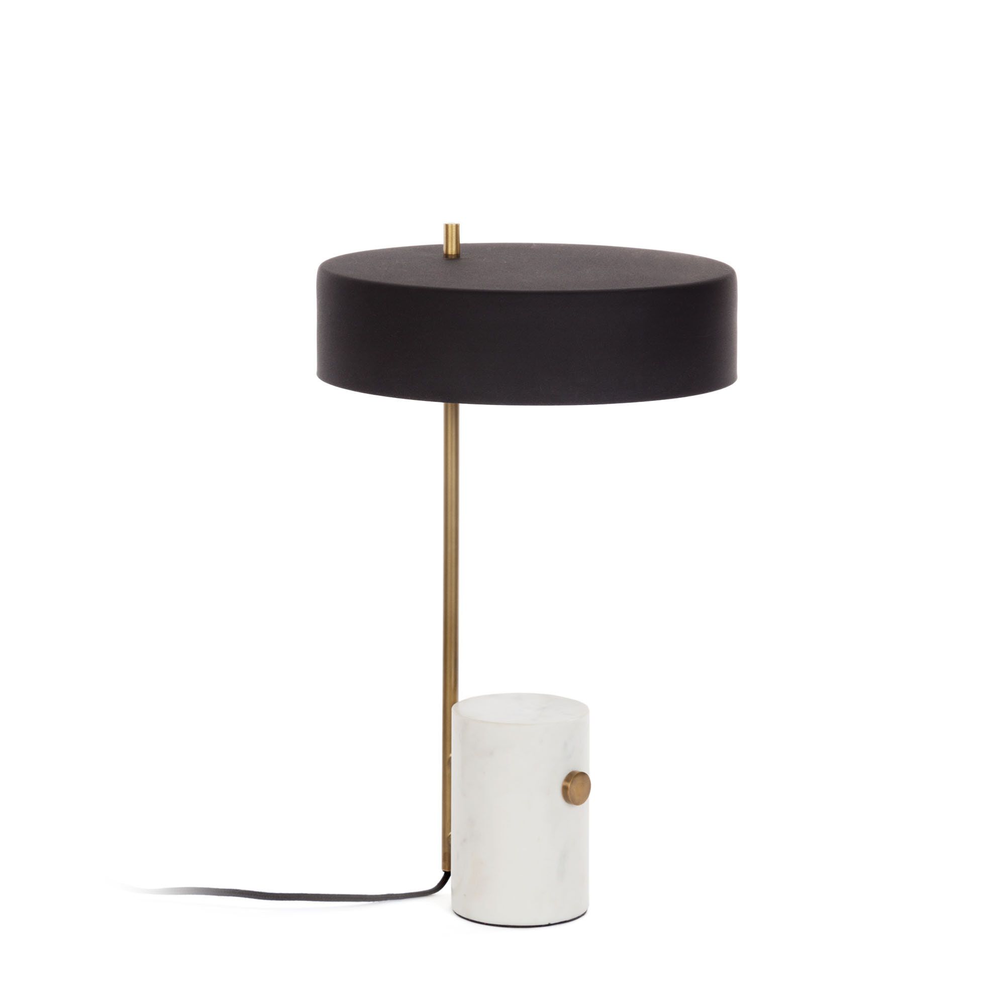 Kave Home Phant Tafellamp – Zwart Design met Marmeren Voetstuk