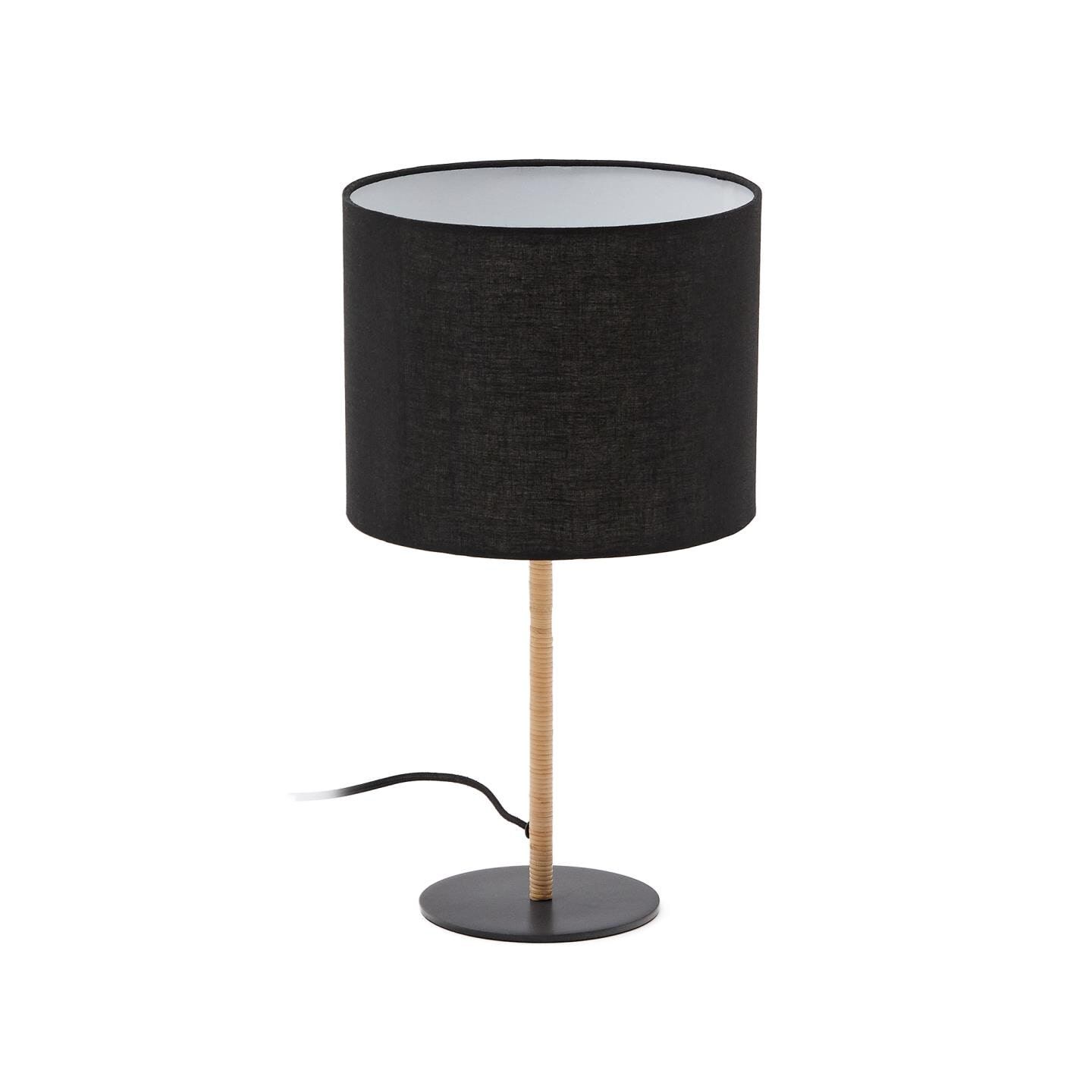 Kave Home Pina Tafellamp 45 cm – Stijlvolle Verlichting met Rotan en Metaal