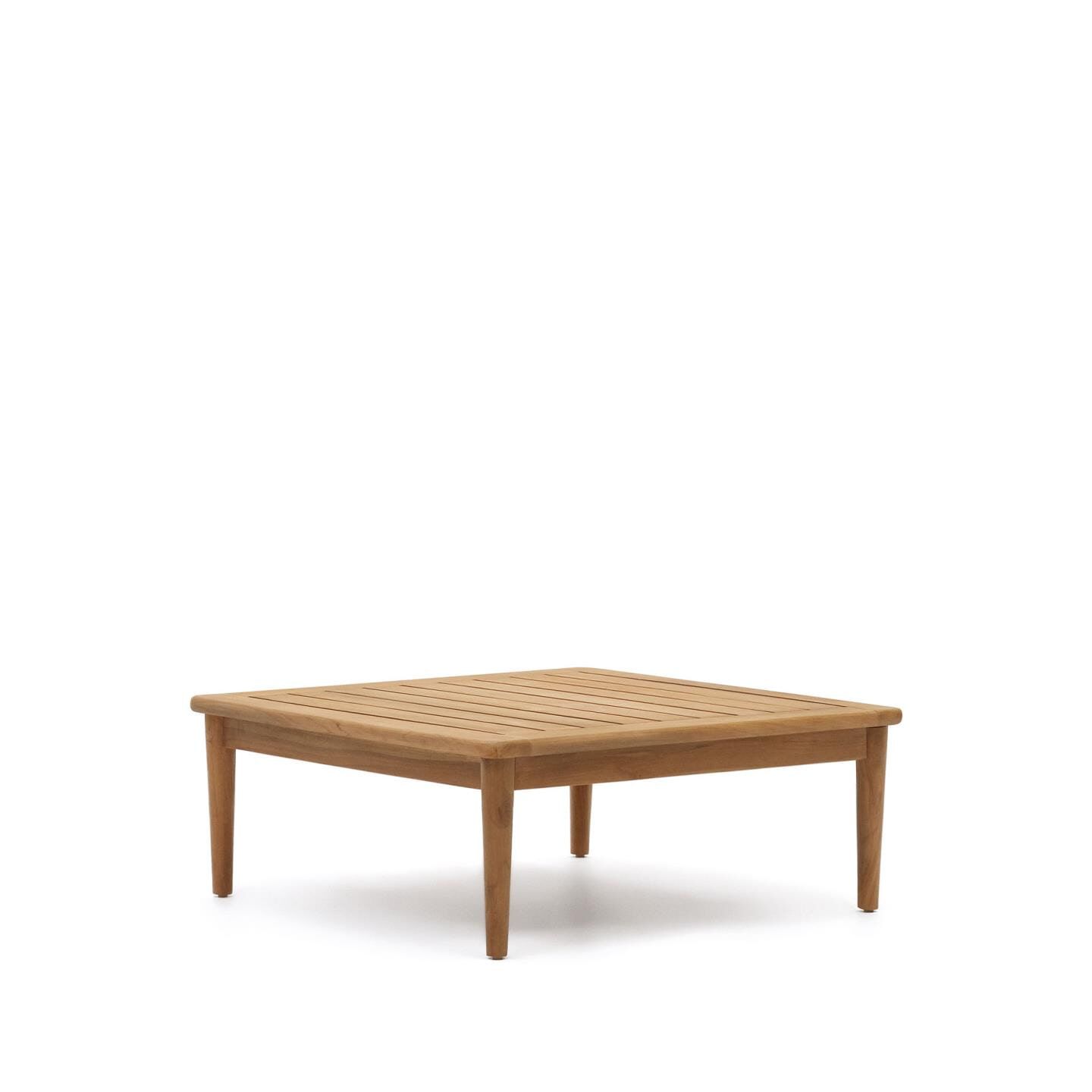 Kave Home Portitxol vierkante salontafel van massief teakhout – 80 × 80 cm